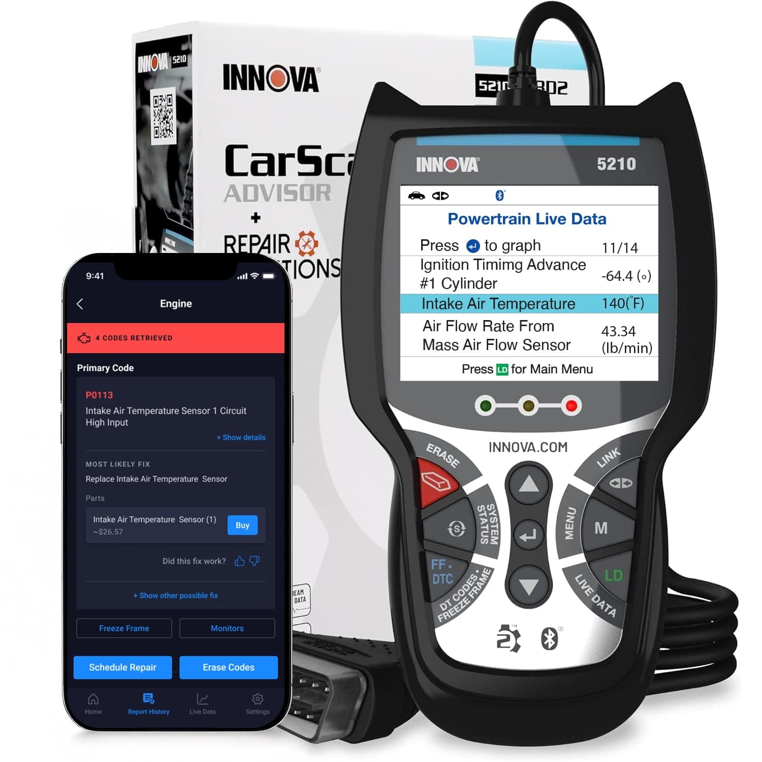 INNOVA 5210 Pro Code Reader Tool - OBD2 Car Diagnostic Scanner – Live Data