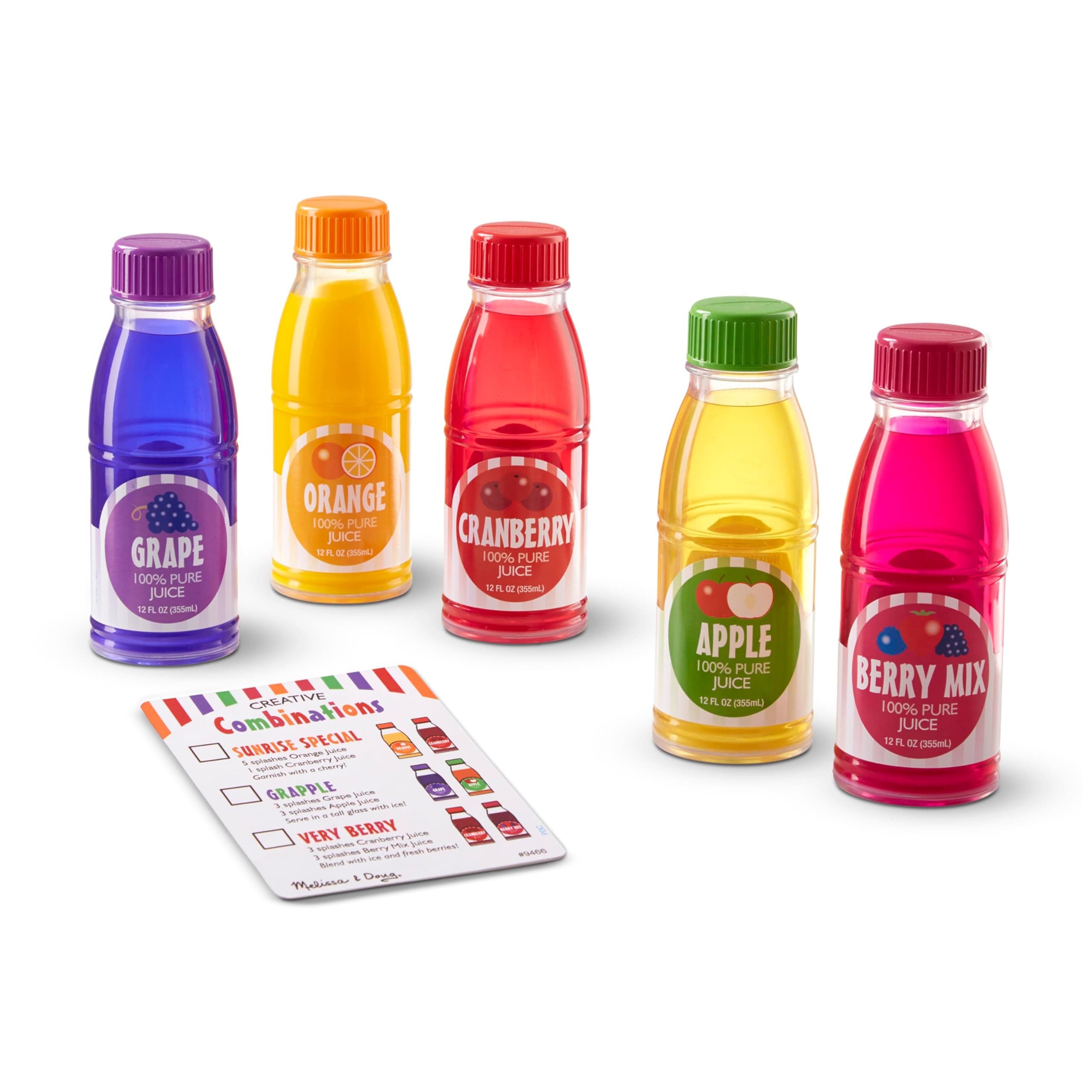 Tip & Sip Toy Juice Bottles and Activity Card (6 Pcs)