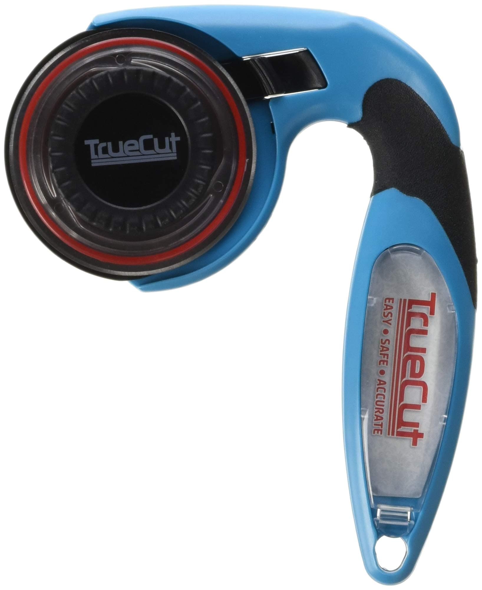 TrueCut My Comfort Rotary Cutter - 60mm Ergonomic Wheel Cutter for Fabric, Quilting, Sewing, Crafting - Left or Right-Handed - Track-and-Guide Ruler - Quilting and Sewing Supplies