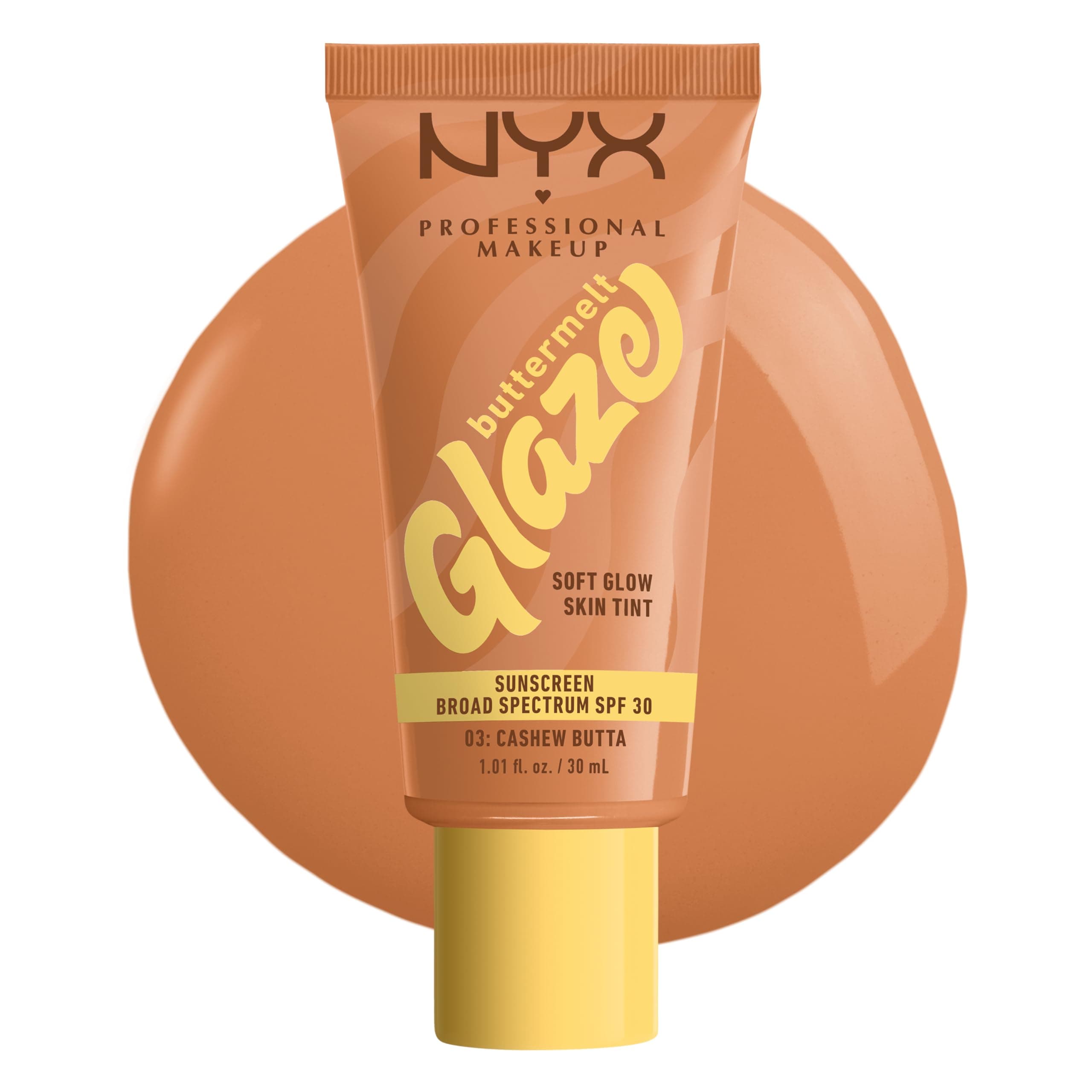 Buttermelt Glaze Soft Glow Skin Tint + SPF 30, Up To 12HR Wear, 03 Cashew Butta