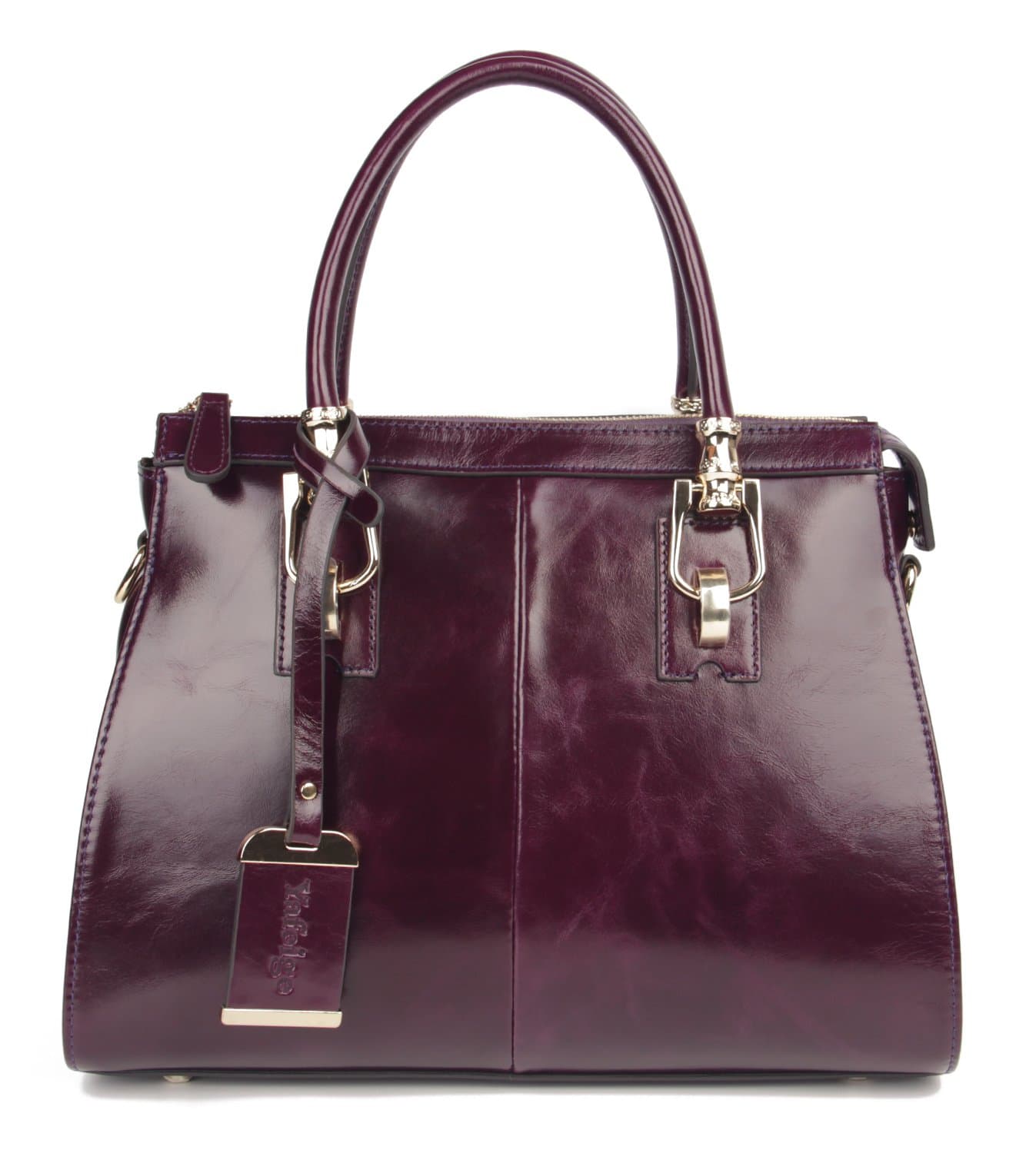 Womens/Lady's Handbag Vintage Luxury Wax Genuine Leather Tote Shoulder Bag Satchel Purse Purple Size: One Size
