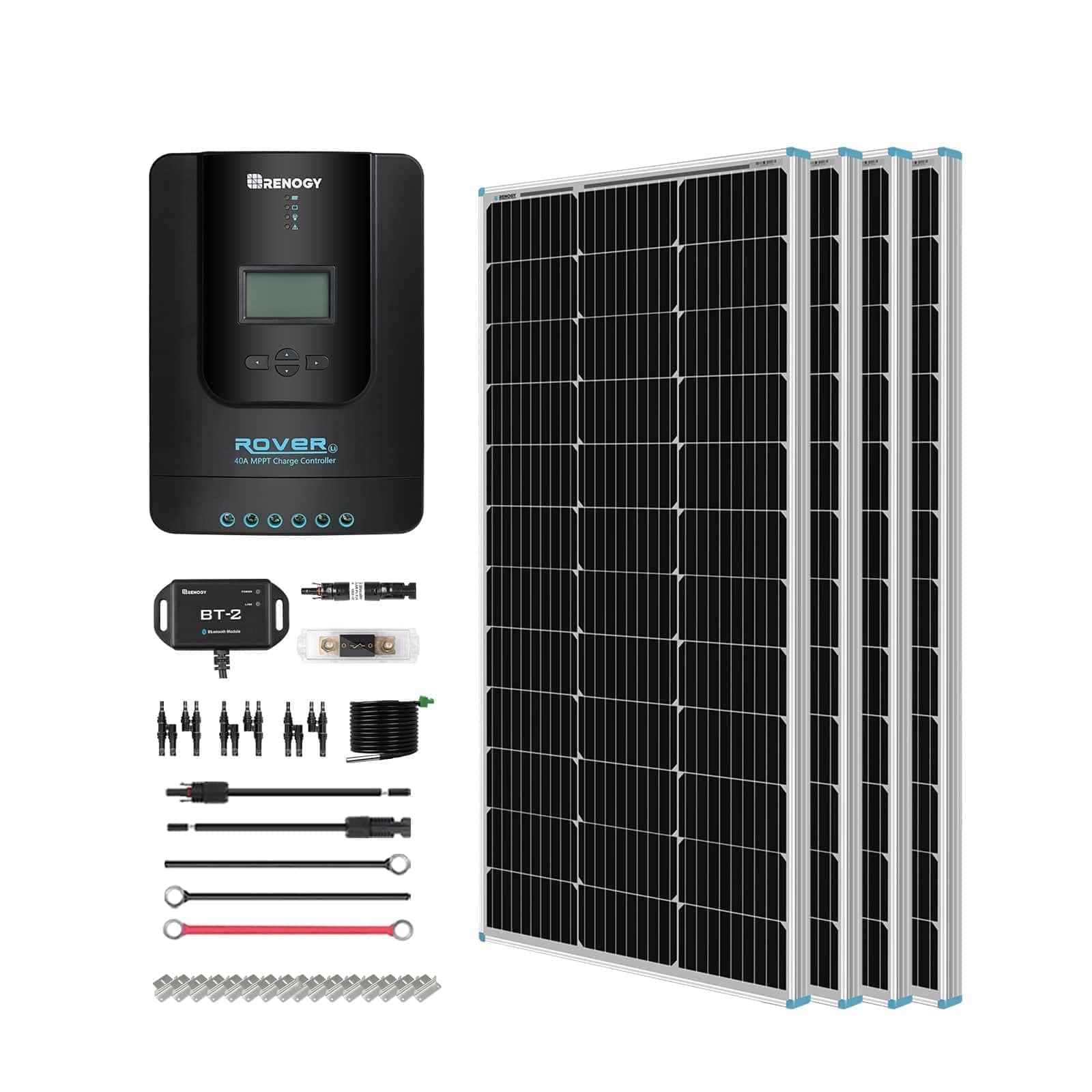 Renogy 800W 12V Monocrystalline Solar Premium Kit Rover 60A Charger Controller