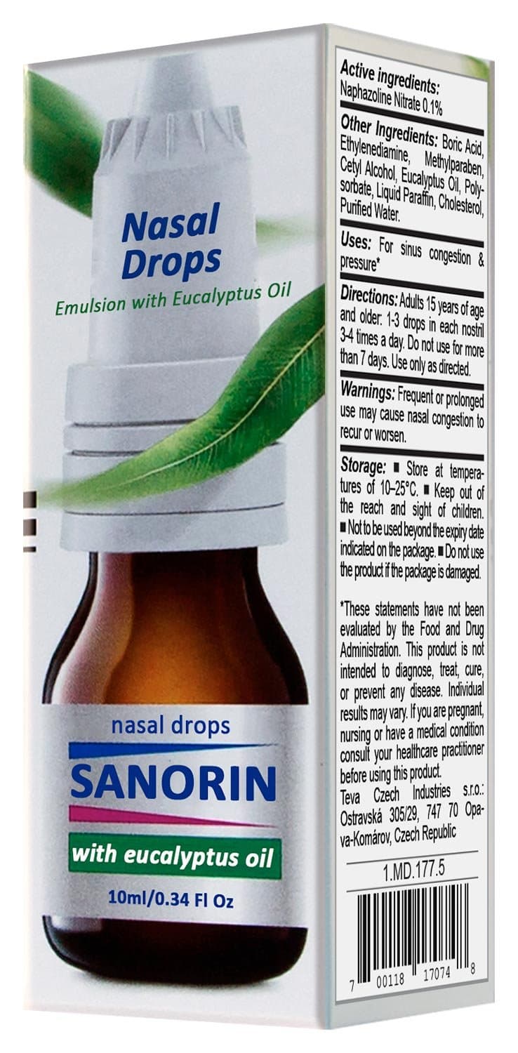 SANORIN Drops with Eucalyptus Oil 10ml/0.34 Fl Oz (Emulsion)
