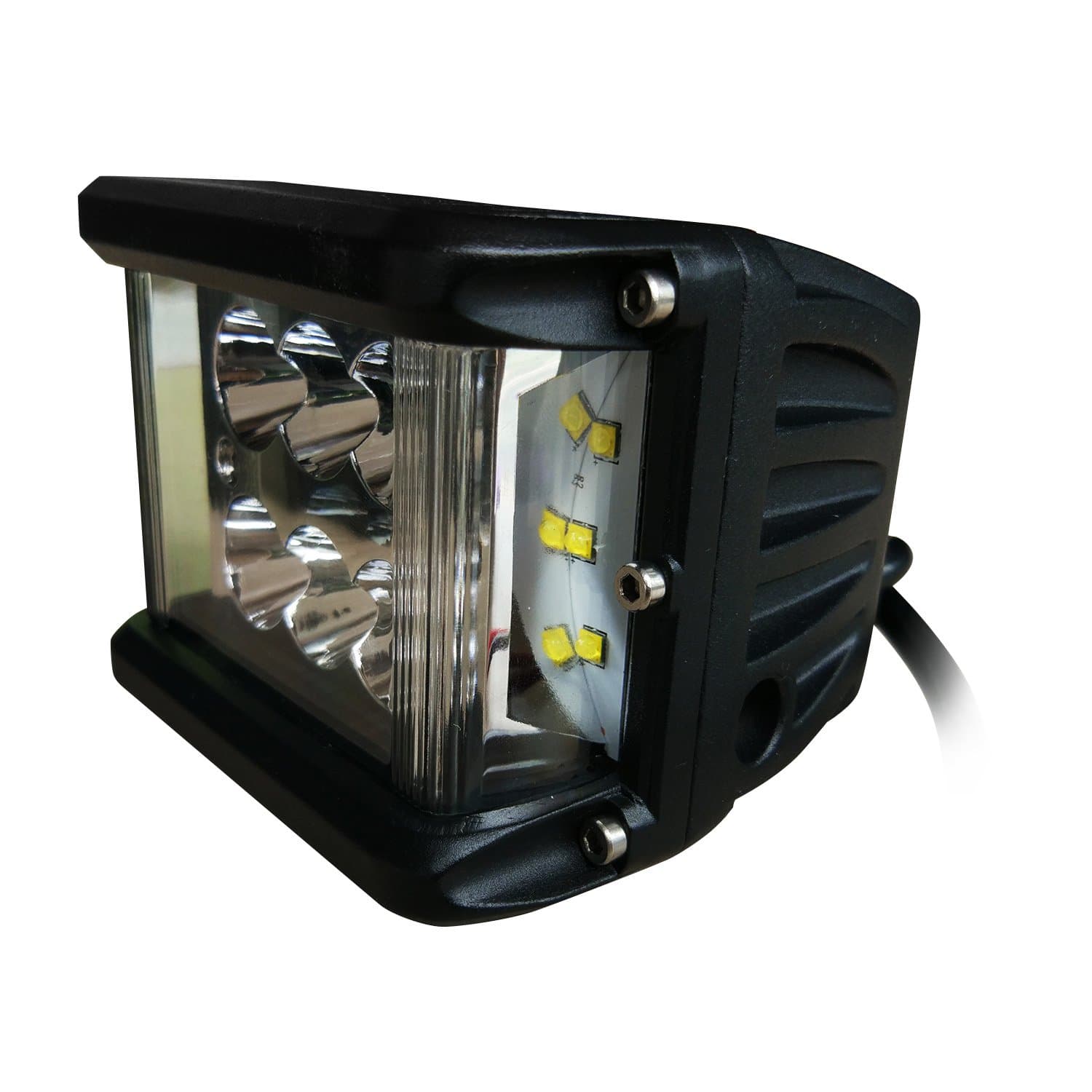 Chihein LED Pods Work Light, 4" 60W 5100LM Spot Flood Light Off Road Super Bright Waterproof Driving Running Lights