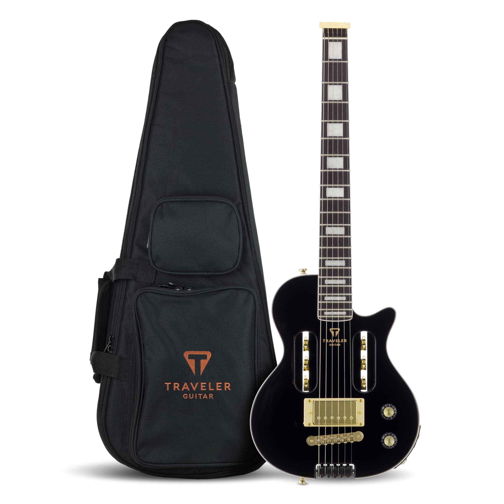 Traveler Guitar 6 String Eg-1 Custom (Gloss Black), Right, (Eg1C Bkg)