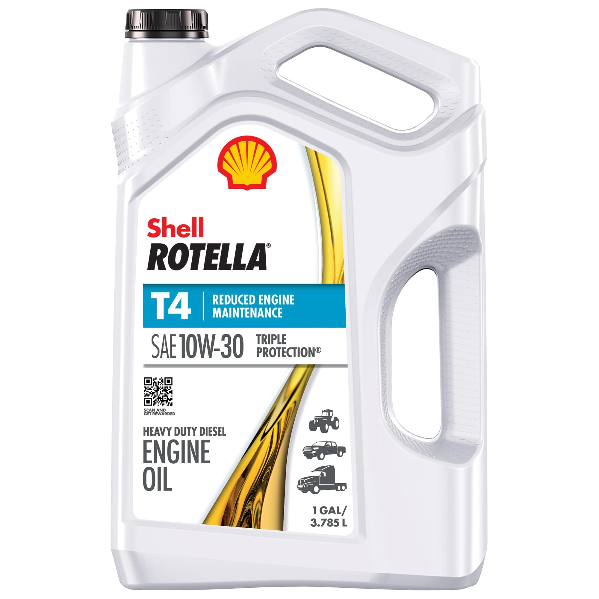 Rotella 550045144 T4 Triple Protection Motor Oil (10W-30 CK-4), 1 gallon