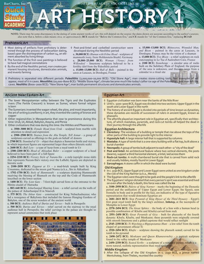 Art History 1 (Quick Study Academic)