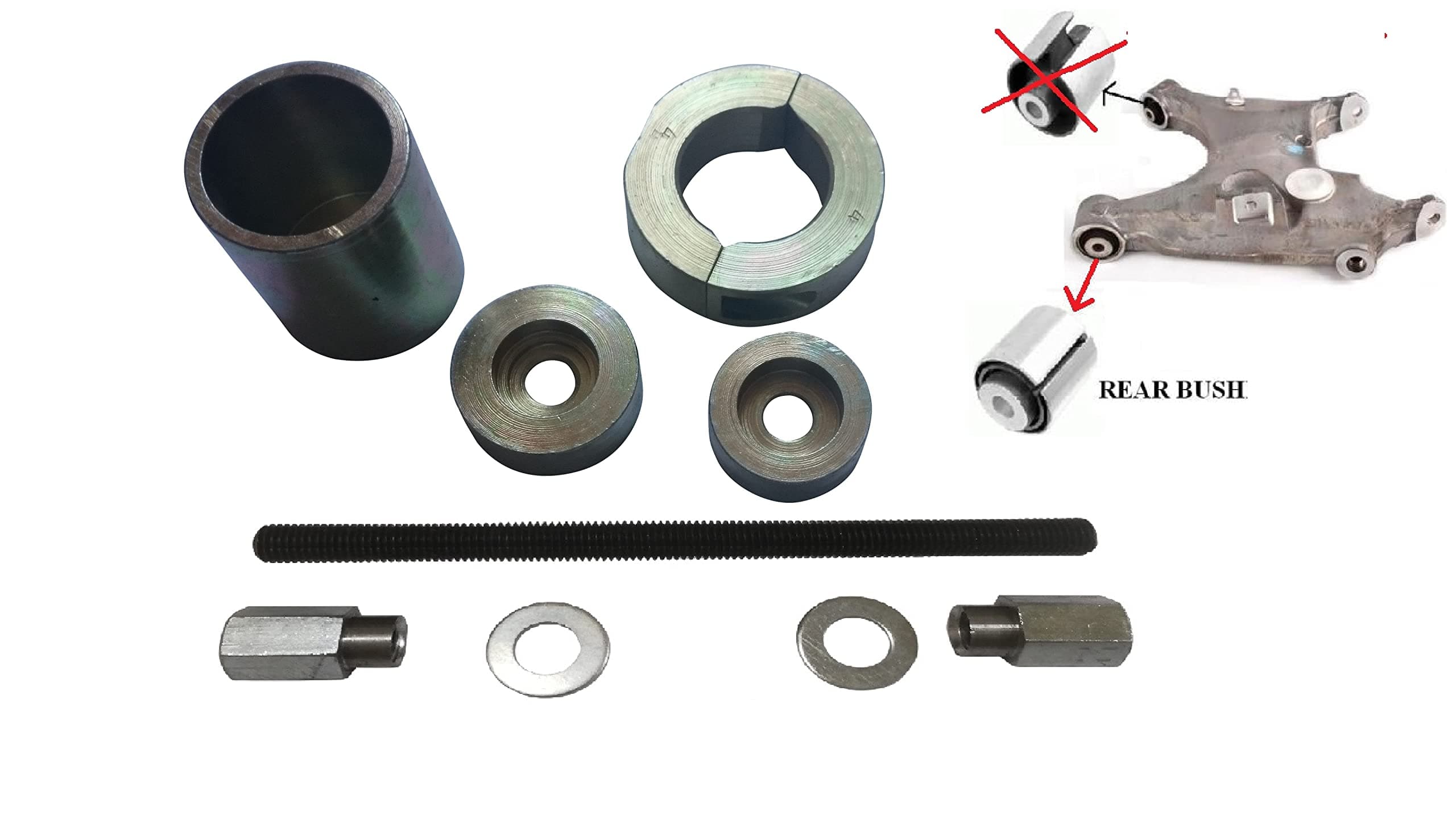 FOR BMW REAR AXLE CONTROL TRAILING ARM BUSH KIT Series 5 E60 E61 6 E63 E64 7 E65 X5 E53 REMOVAL INSTALL TOOL