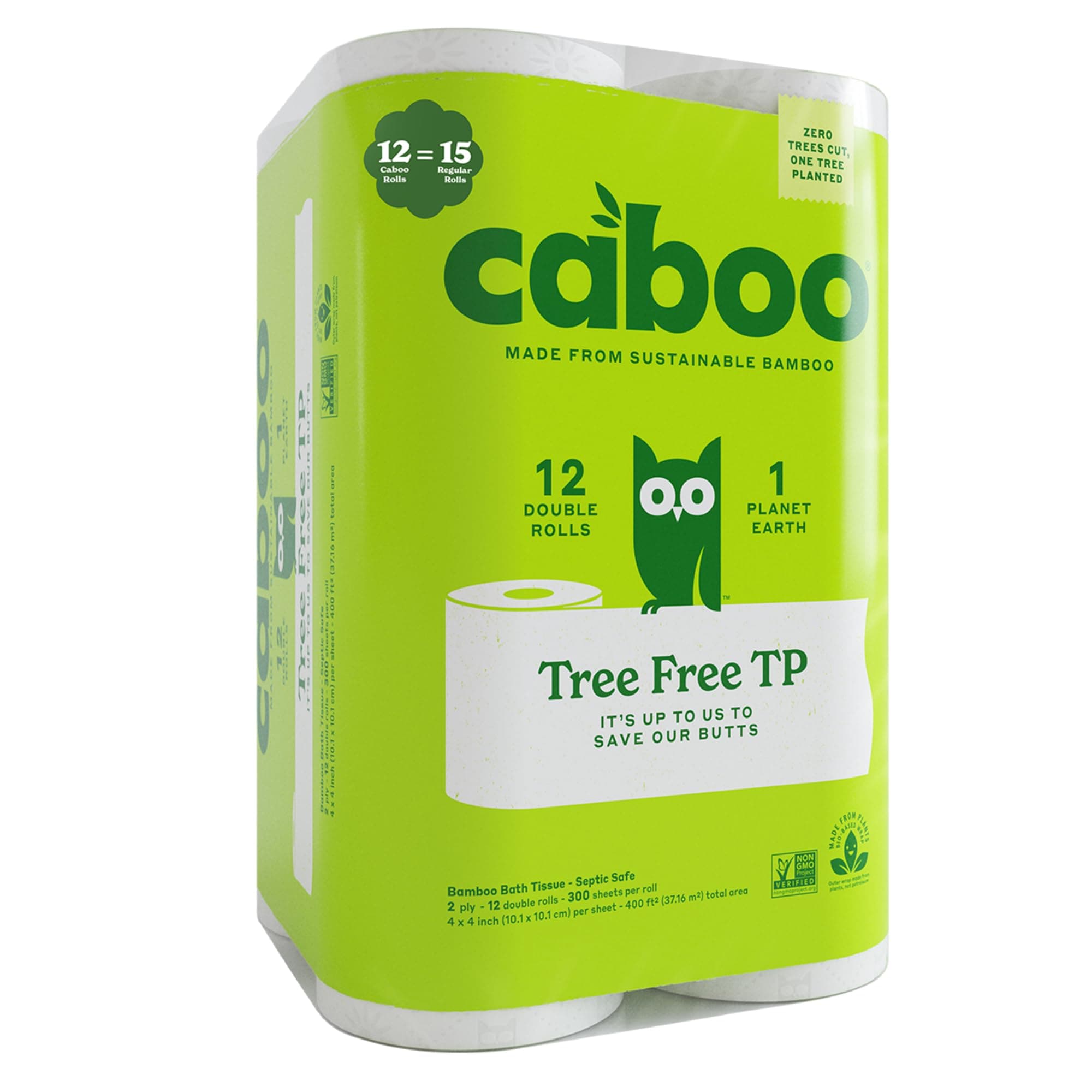 Caboo - Bamboo And Sugarcane Bath Tissue 12 Roll(S)