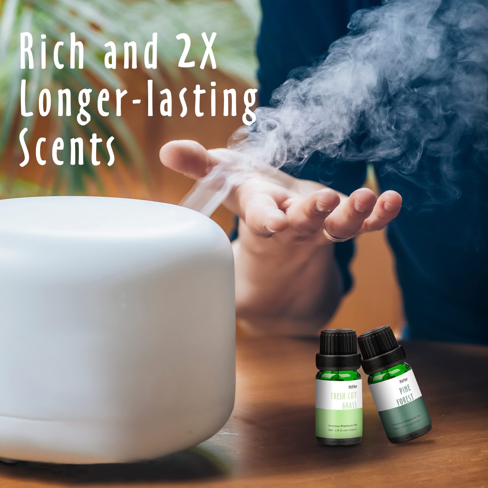 MitFlor Fragrance Oils, Nature Set of Essential Oils for Diffusers for Home, Soap & Candle Making Scents, Aromatherapy Oil Gift Set, Ocean Mist, Rain, Pine Forest and More, 6x10ml