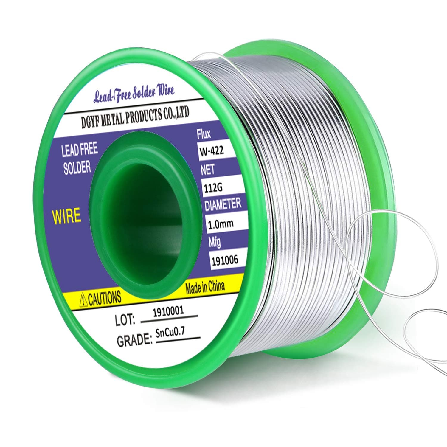 Solder Wire, Gifort Lead Free Solder Wire with Rosin Core 97.3Sn-2Rosin-0.7Cu-0.3Ag, 1mm, 100g