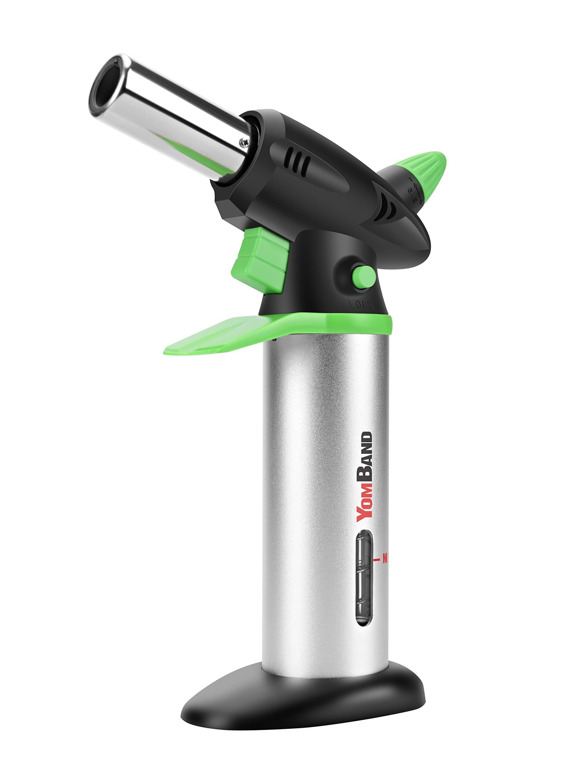 Culinary Butane Torch Refillable Creme Brulee Torch With Adjustable Flame And Safety Lock, Cooking Blow Torch For Desserts, BBQ, Camping, Welding And More By YOMBAND