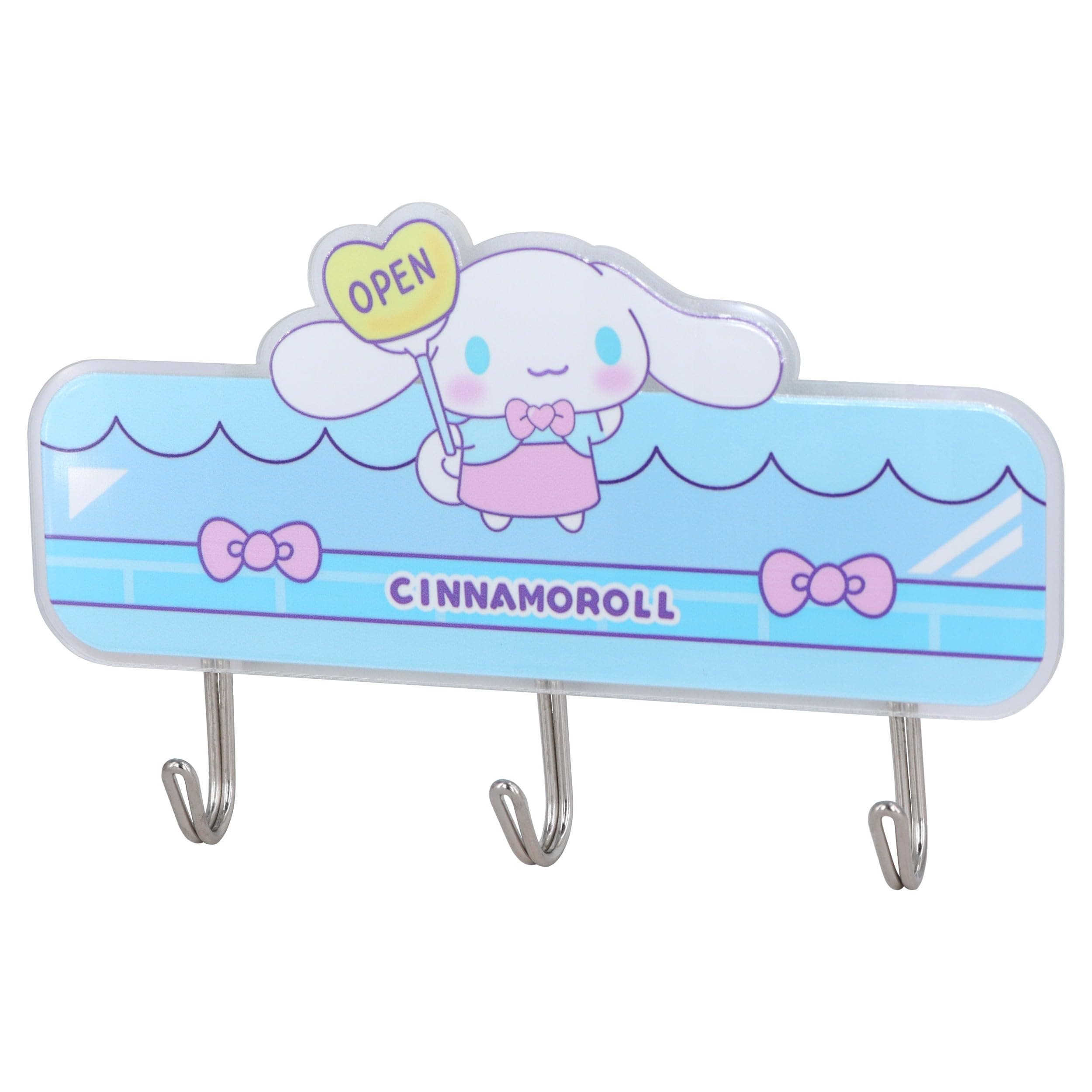 Roffatide Cartoon Cinnamoroll Hooks Wall Key Hooks for Hanging Kawaii Room Bedroom Bathroom Decor Creative Adhesive Coat Hook for Scarf, Hat, Towel, Key, for Wall Hanging Decor