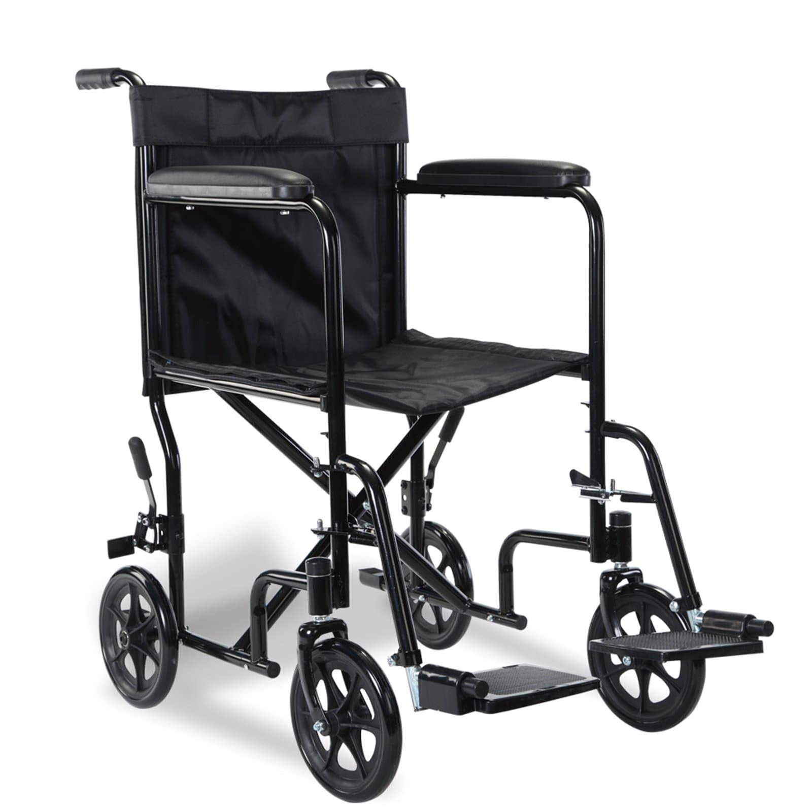 Ultra Lightweight Wheelchair Folding Comfortable Portable Transit Travel 8" Wheels 100kg Capacity