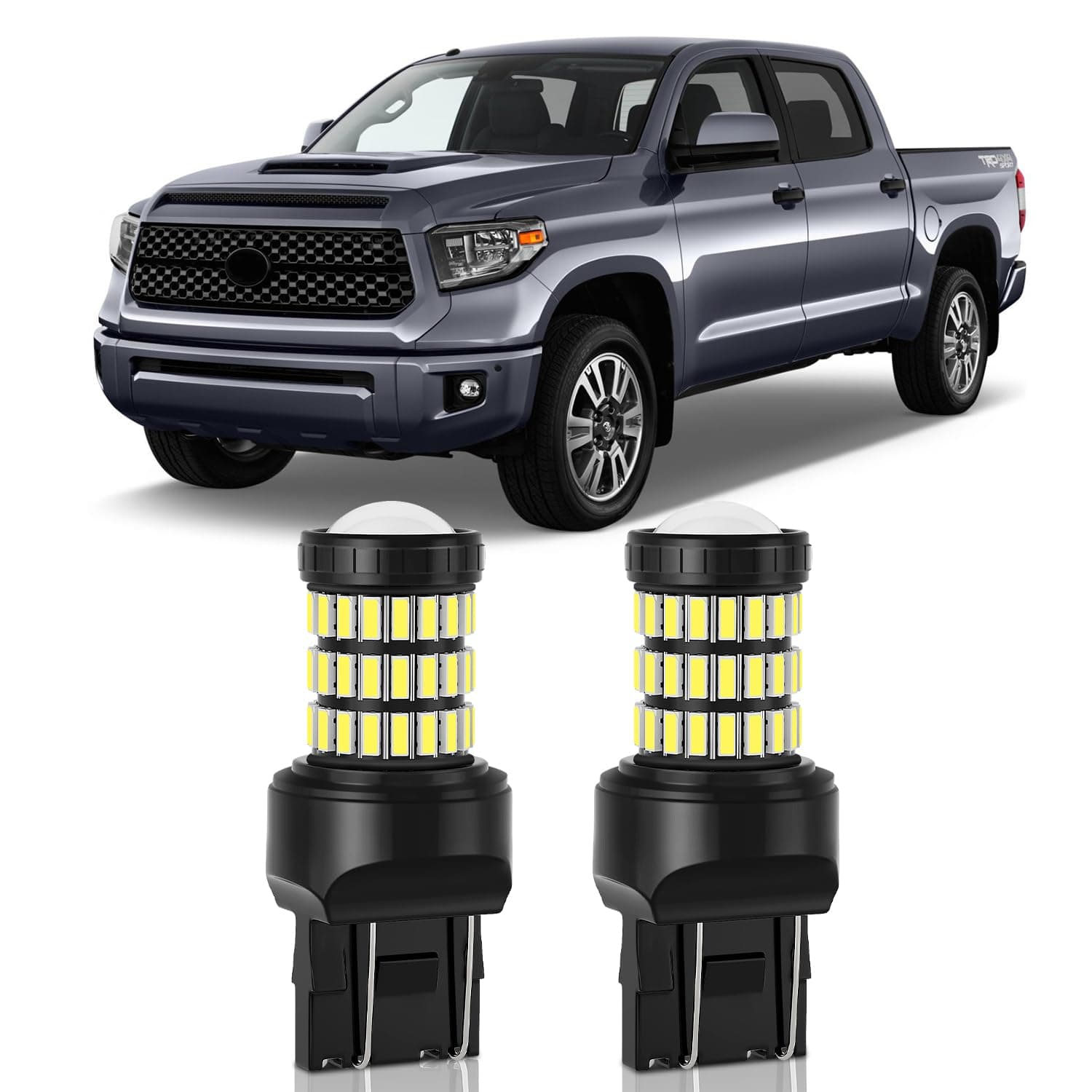 Xenon White T20 7443 7444 7440 LED Bulbs with Projector Back Up Reverse Lights Compatible with 2014 2015 2016 2017 2018 2019 2020 2021 Toyota Tundra, Pack of 2