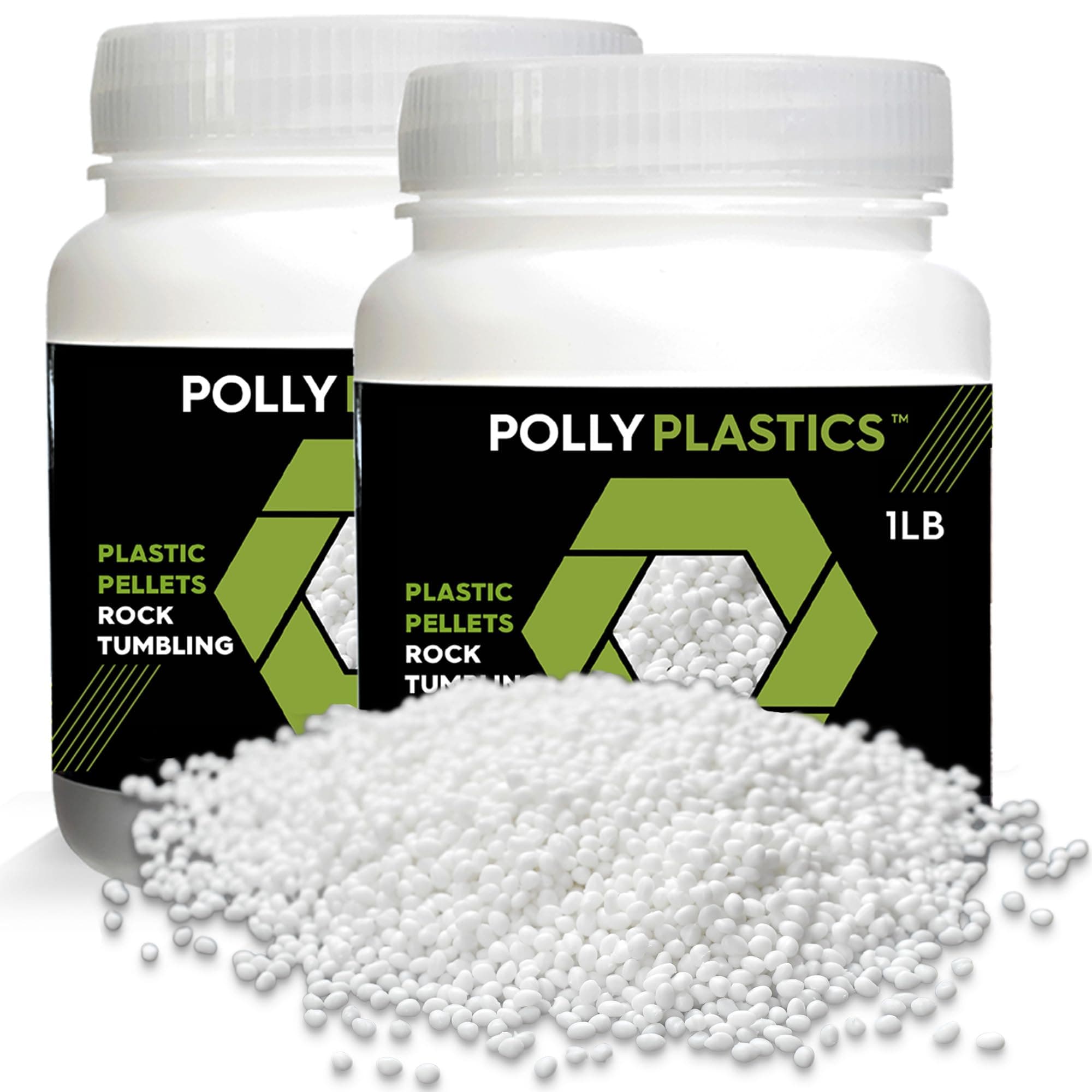 propylene Pellets Rock Tumbling Media. 2 Lbs. Rock Tumbler Filler Beads in Heavy Duty Resealable Bag.