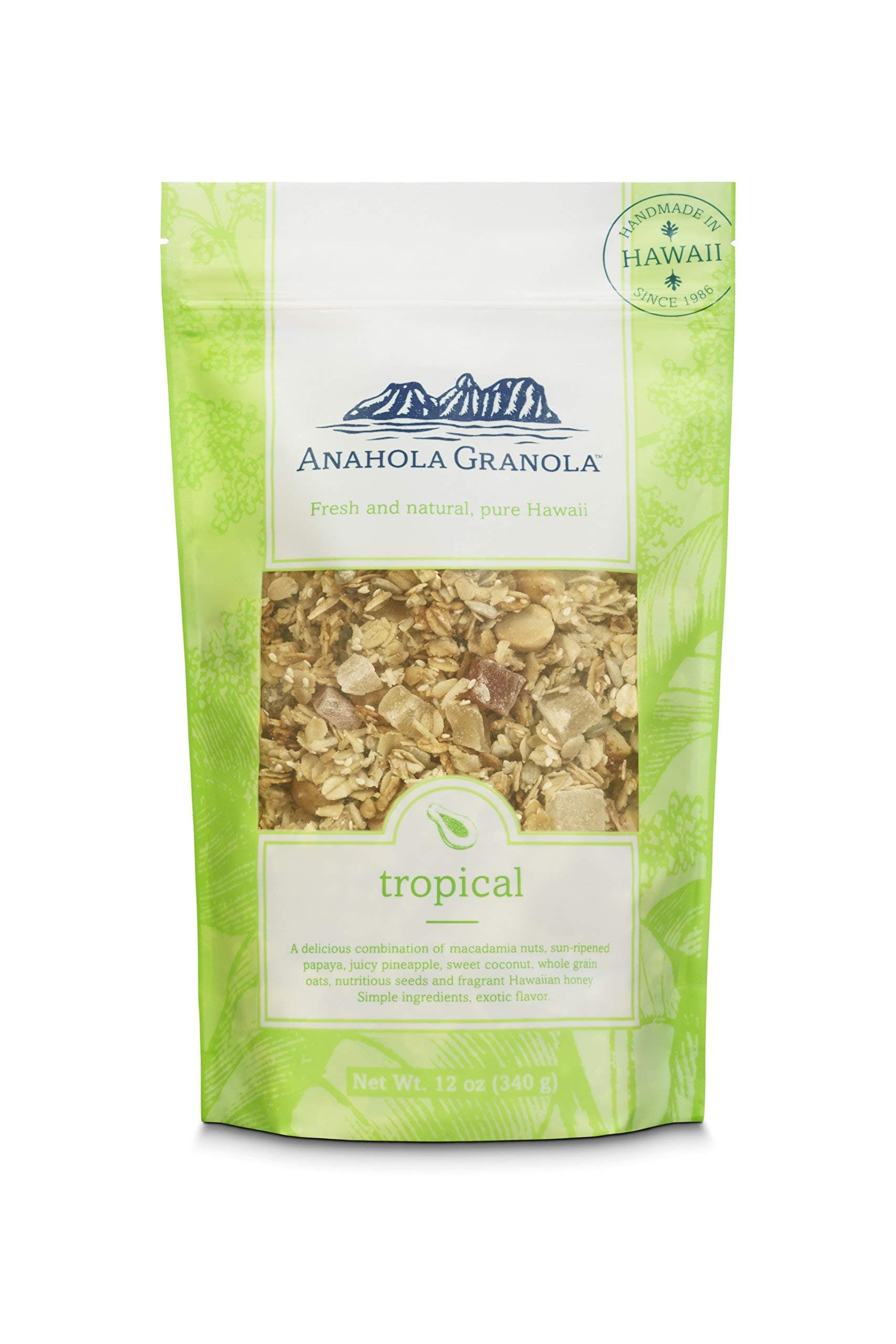 Anahola Granola Tropical 12 Oz | Snacks Variety Pack For Adults | Healthy Snacks For Kids | Healthy Snack Box | Low Calorie Snacks | Cereal | (12 Oz)