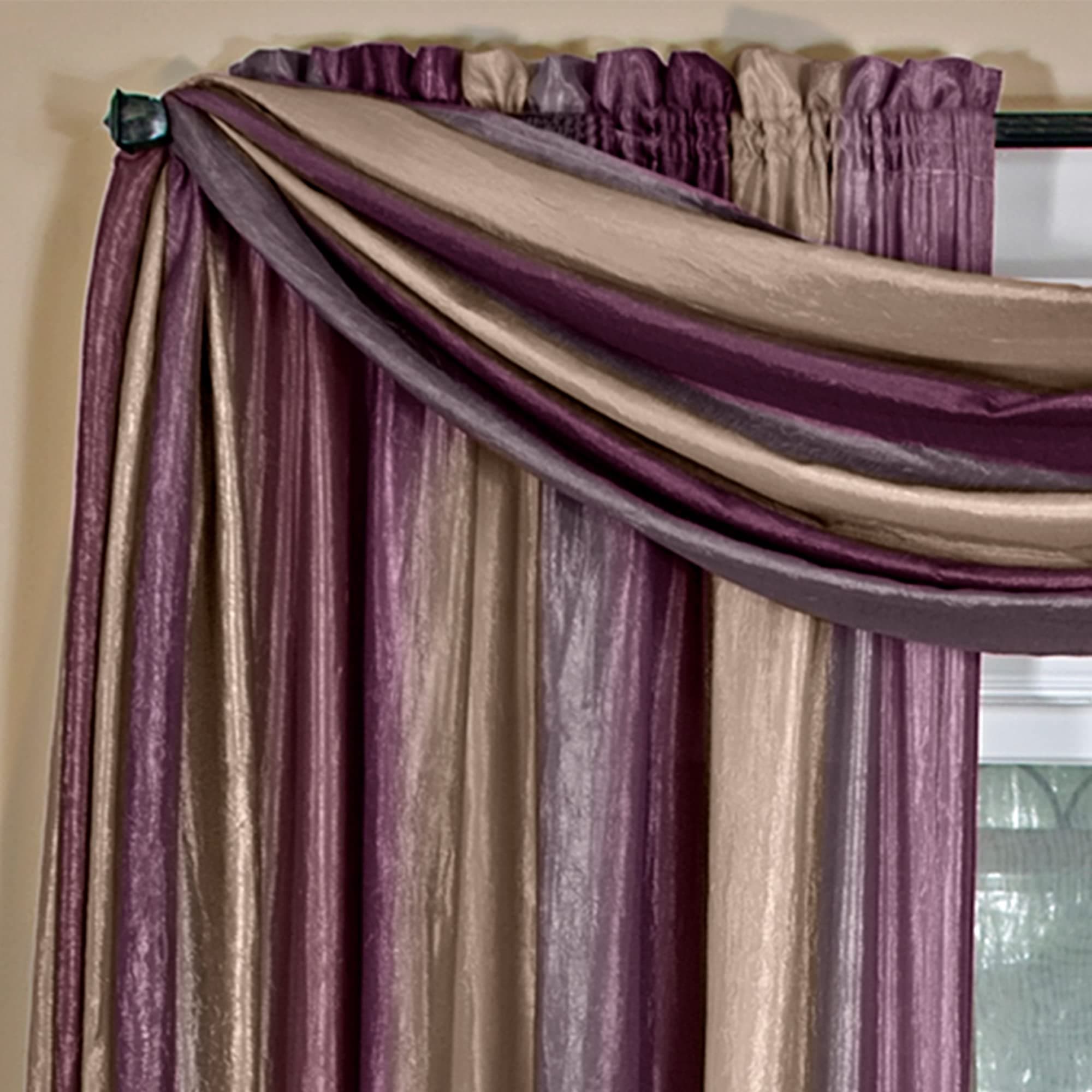 Sheer Window Scarf Valance - 50 Inch Width x 144 Inch Length (Aubergine) - Light Filtering Polyester Curtain Scarf - Lightweight Drapes for Living Room, Bedroom & Dining Room by Achim Home Decor
