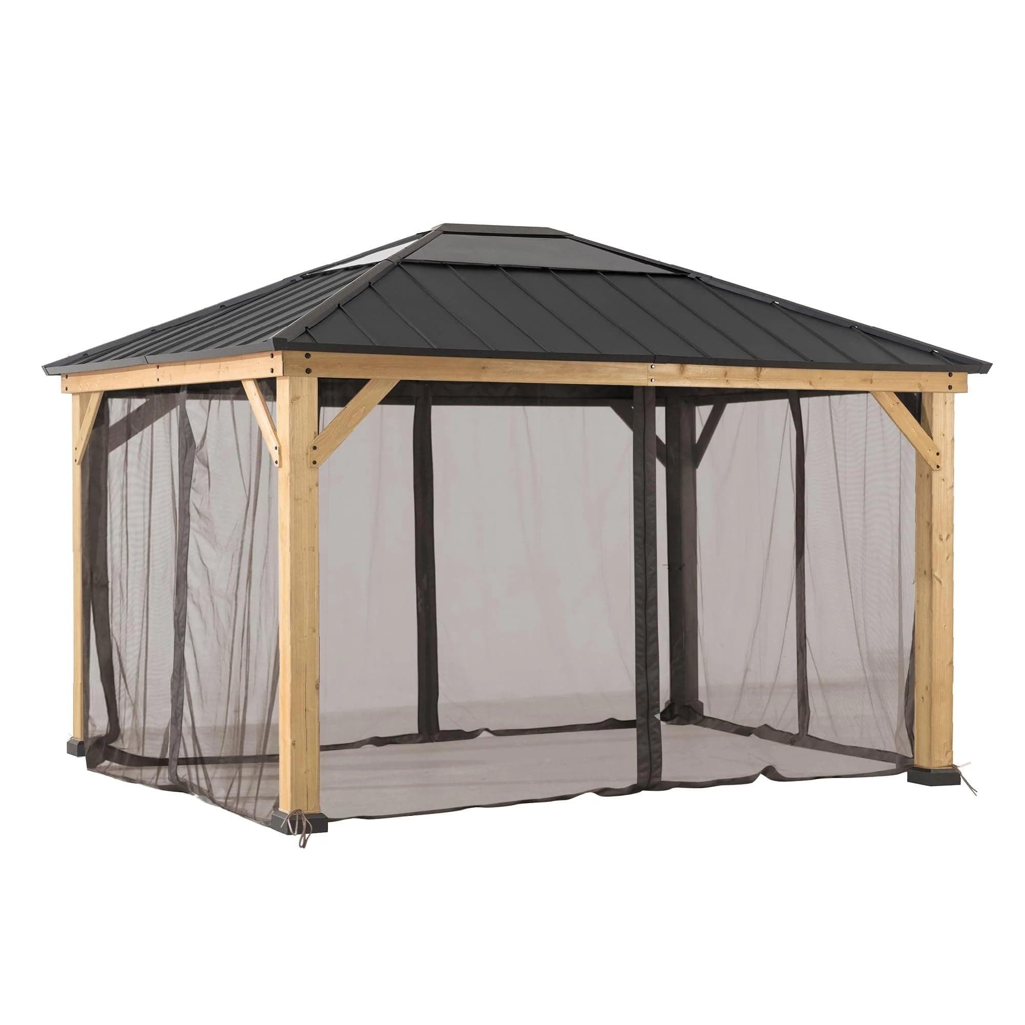 SunjoyUniversal Curtains and Mosquito Netting forWood Gazebos