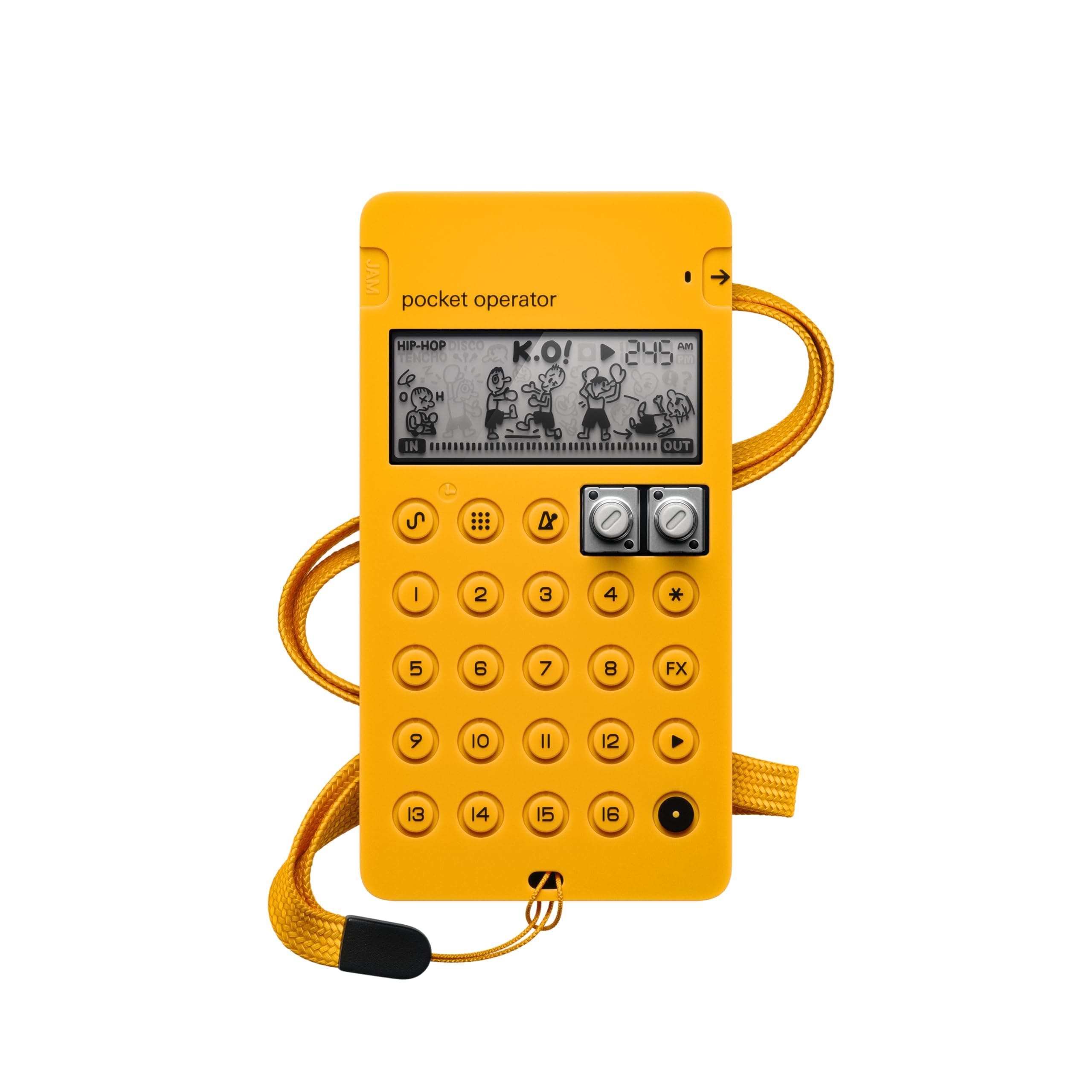 CA-X Silicon Pro-Case for Pocket Operators with Built-in Battery Protection and Anti-Slip Feet (Yellow)
