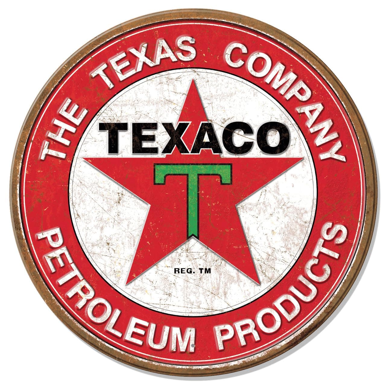 Texaco - The Texas Company Fully Embossed Steel Sign - Vintage Garage Signs - Nostalgic Vintage Metal Wall Décor - Made in USA
