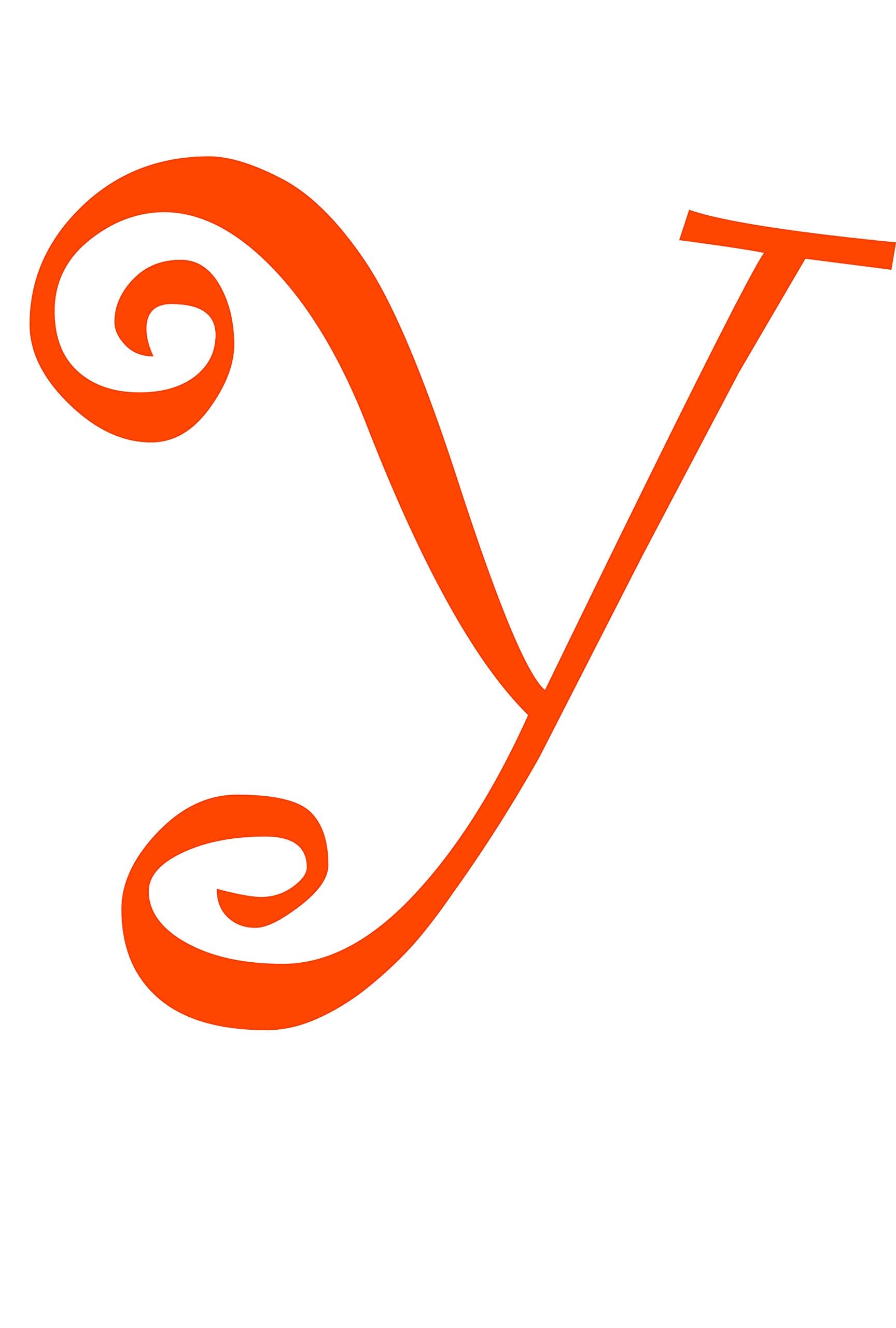 Eyecandy Decals Y - Monogram Letter CURLZ 5" Tall Decal Sticker Orange