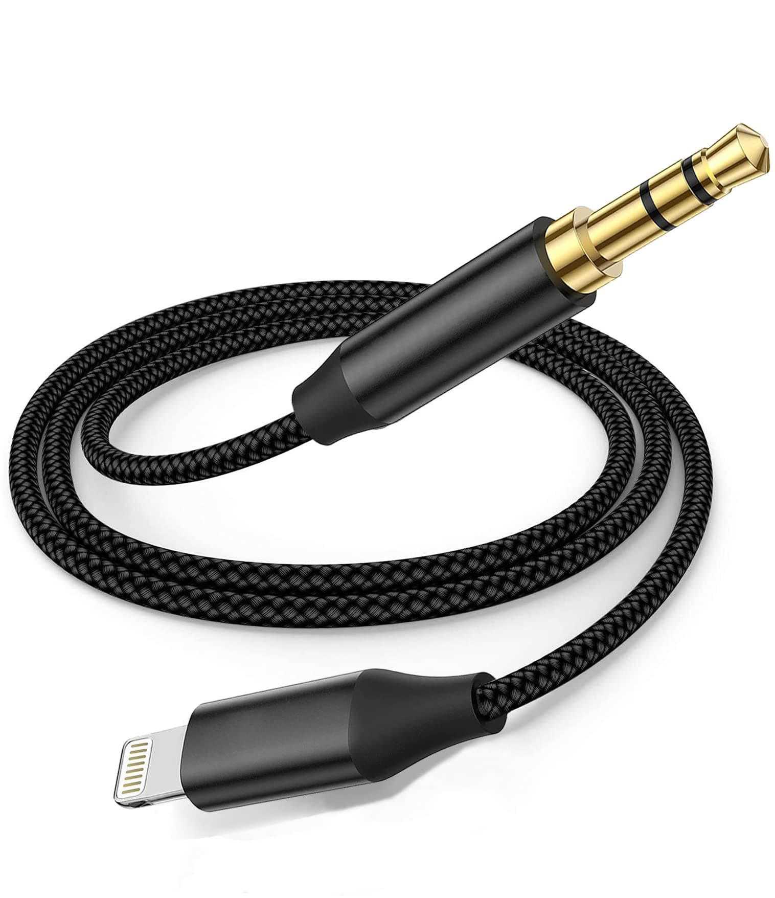 Wahbite Lightning to 3.5mm Audio Cable Compatible with iPhone 13/12/11/XR/XS/X/8/7/6 Plus/SE 2, iPad (Black)