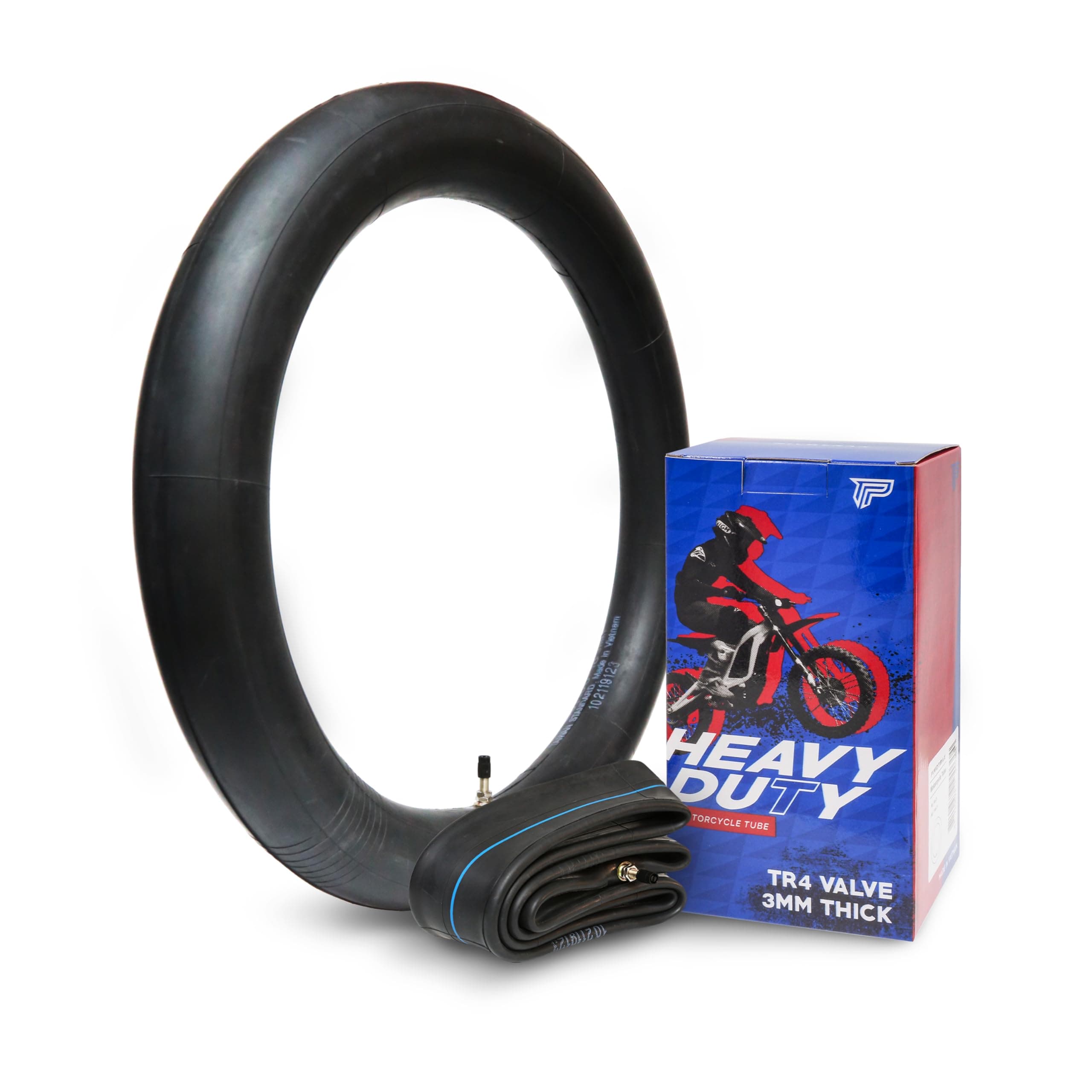 PIVOTRAX-90/90-21 or 80/100-21 (3.00 X 21) Heavy Duty Motorcycle Tube - 3mm Thick - TR4 Valve