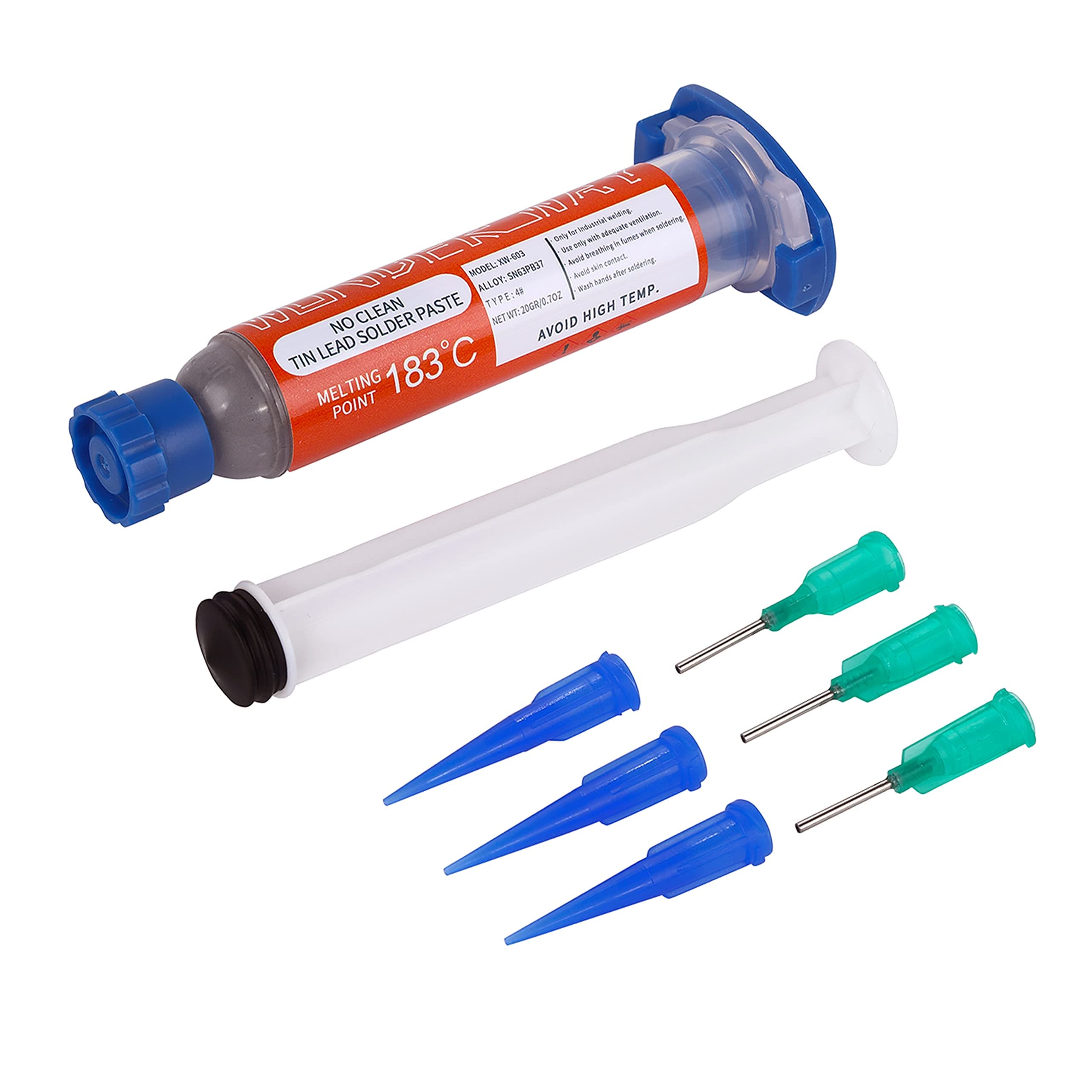 Wonderway Sn63/Pb37 T4 Tin Lead Solder Paste No Clean, 183℃ Melting Point (20g)