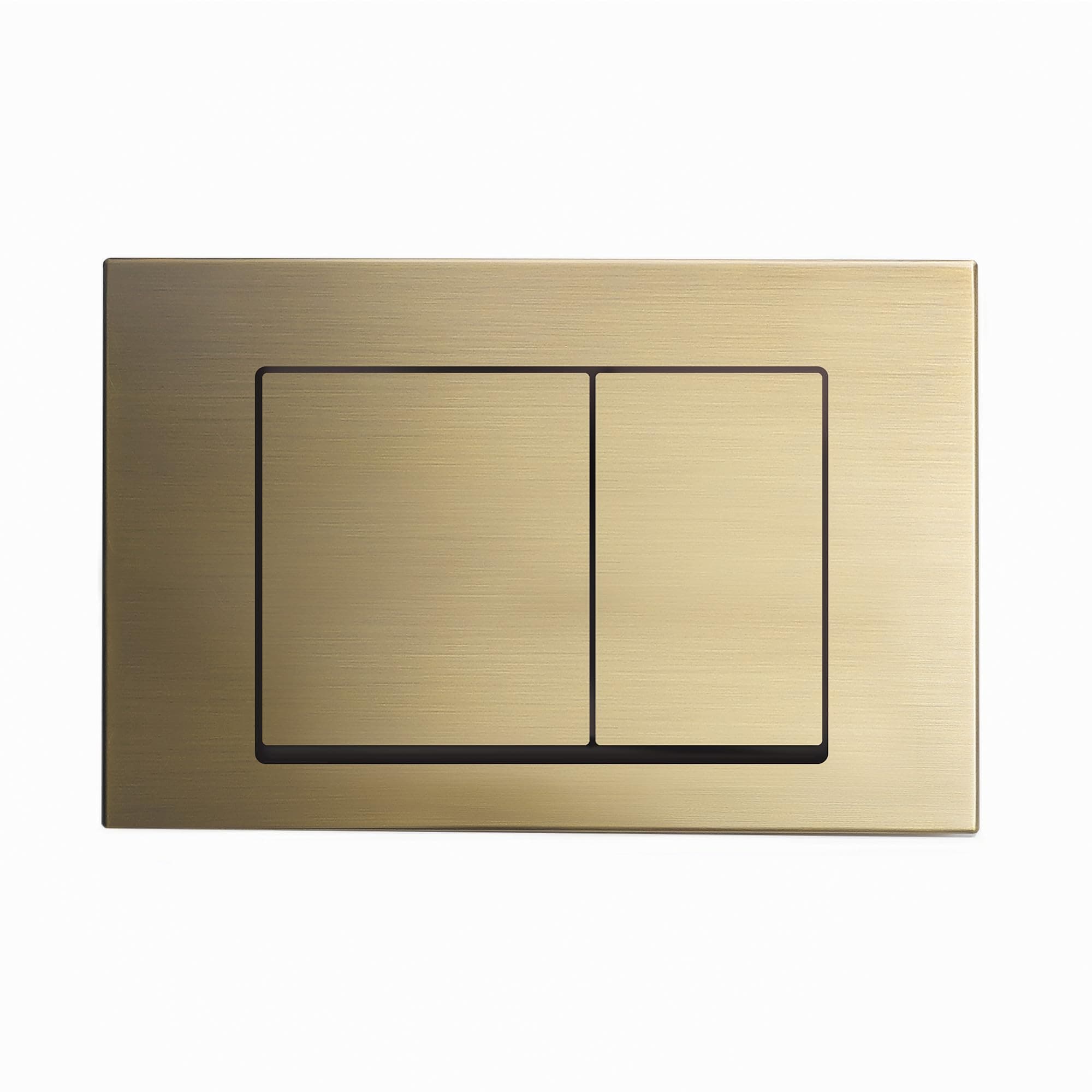 Wall Mount Dual Flush Actuator Plate with Square Push Buttons in Brushed Brass (SM-WC002Z)