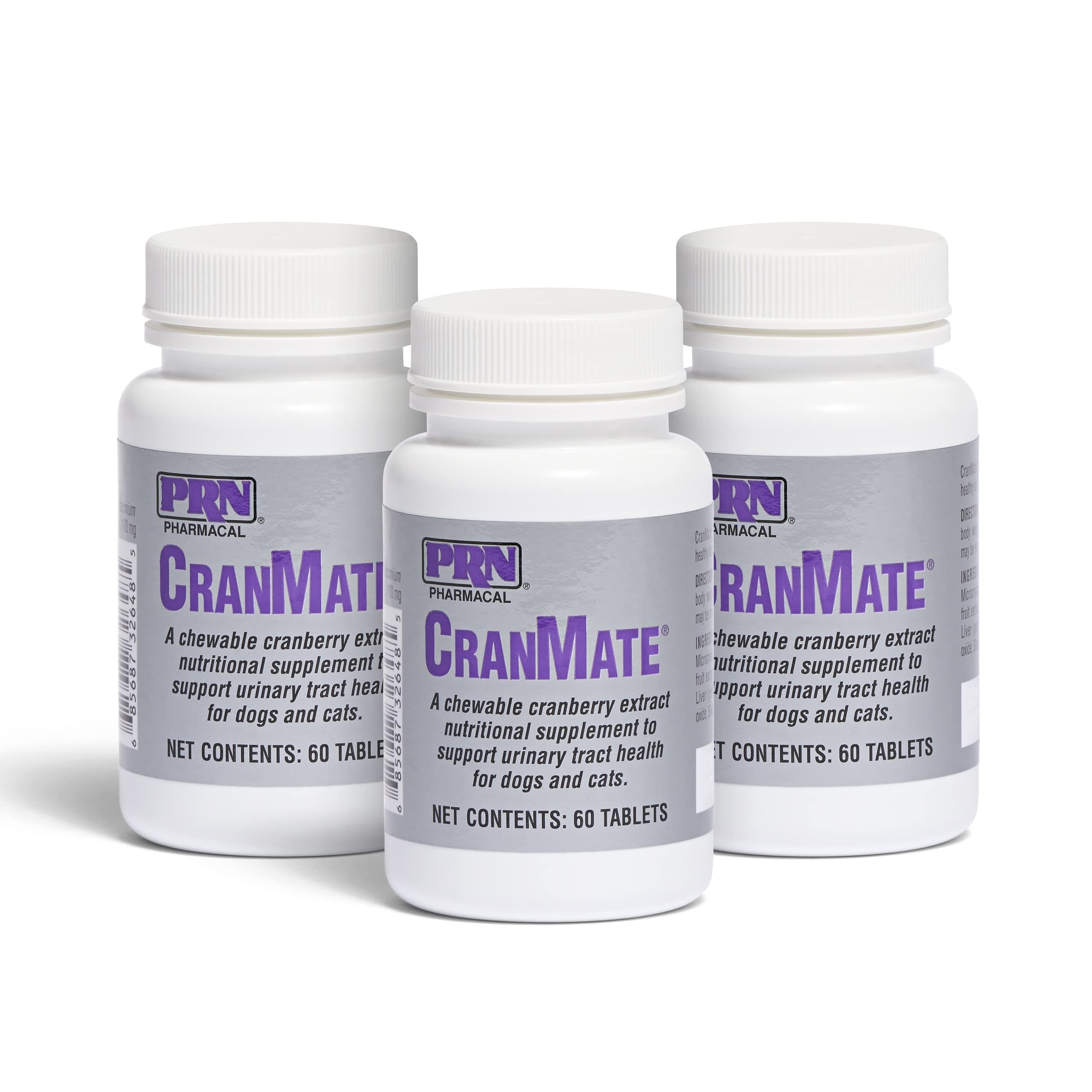 - PRN Pharmacal CranMate Cranberry Supplement - Chewable Cranberry Extract Nutritional Supplements for Dogs & Cats - 60 Chew Tabs (3 Pack)