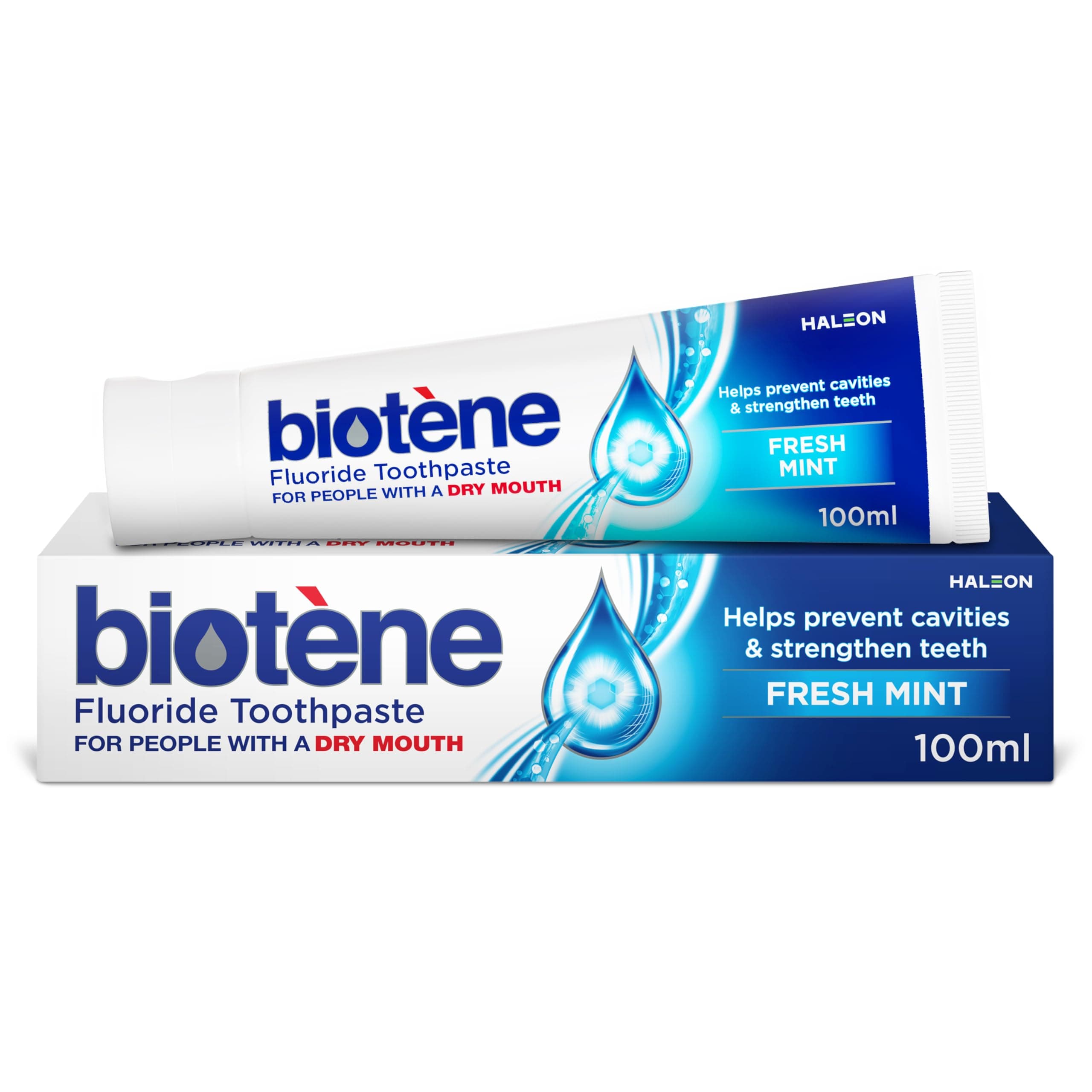 Biotène Toothpaste Dry Mouth, Prevents Cavities and Fights Bad Breath, Fresh Mint, 100ml