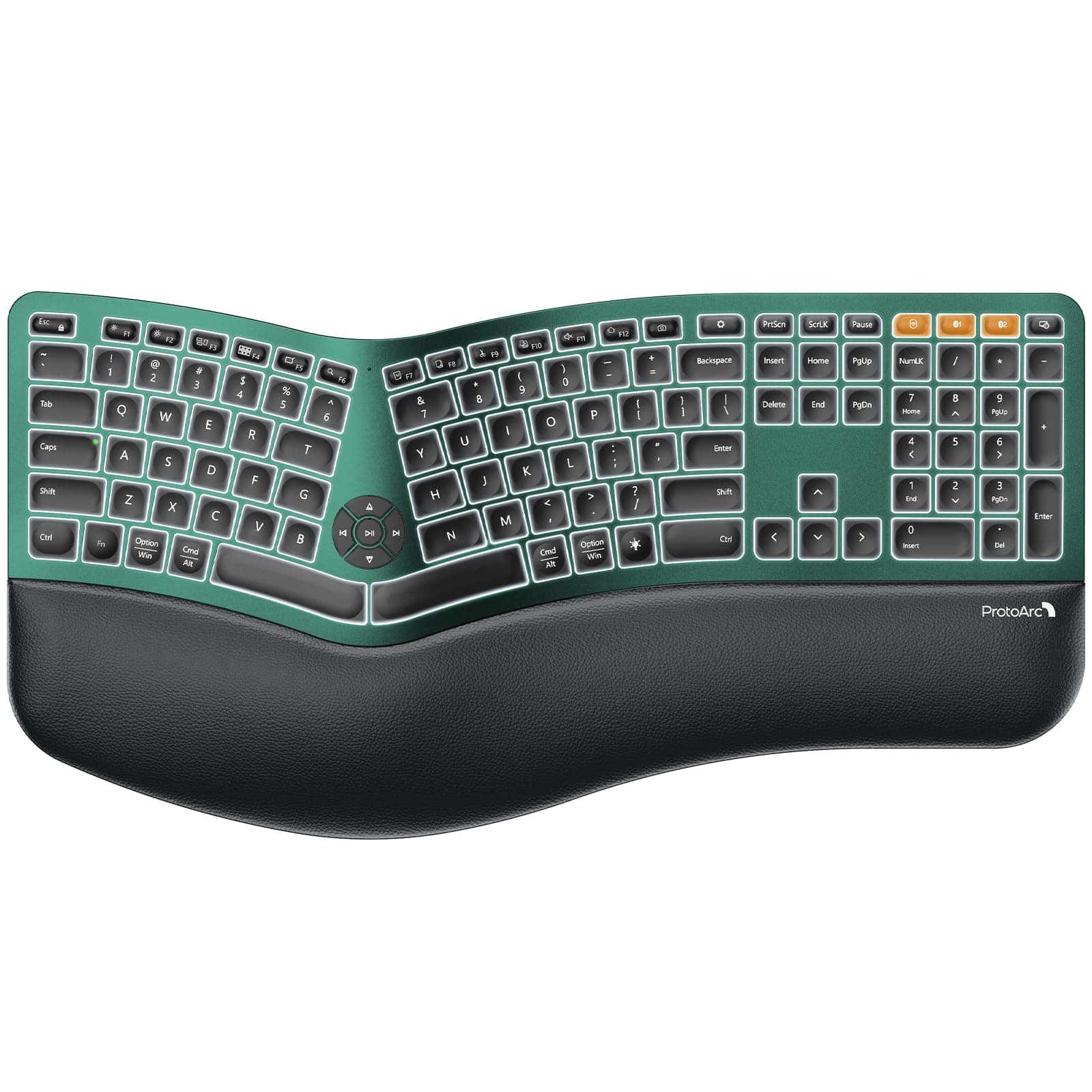 Ergonomic keyboard green