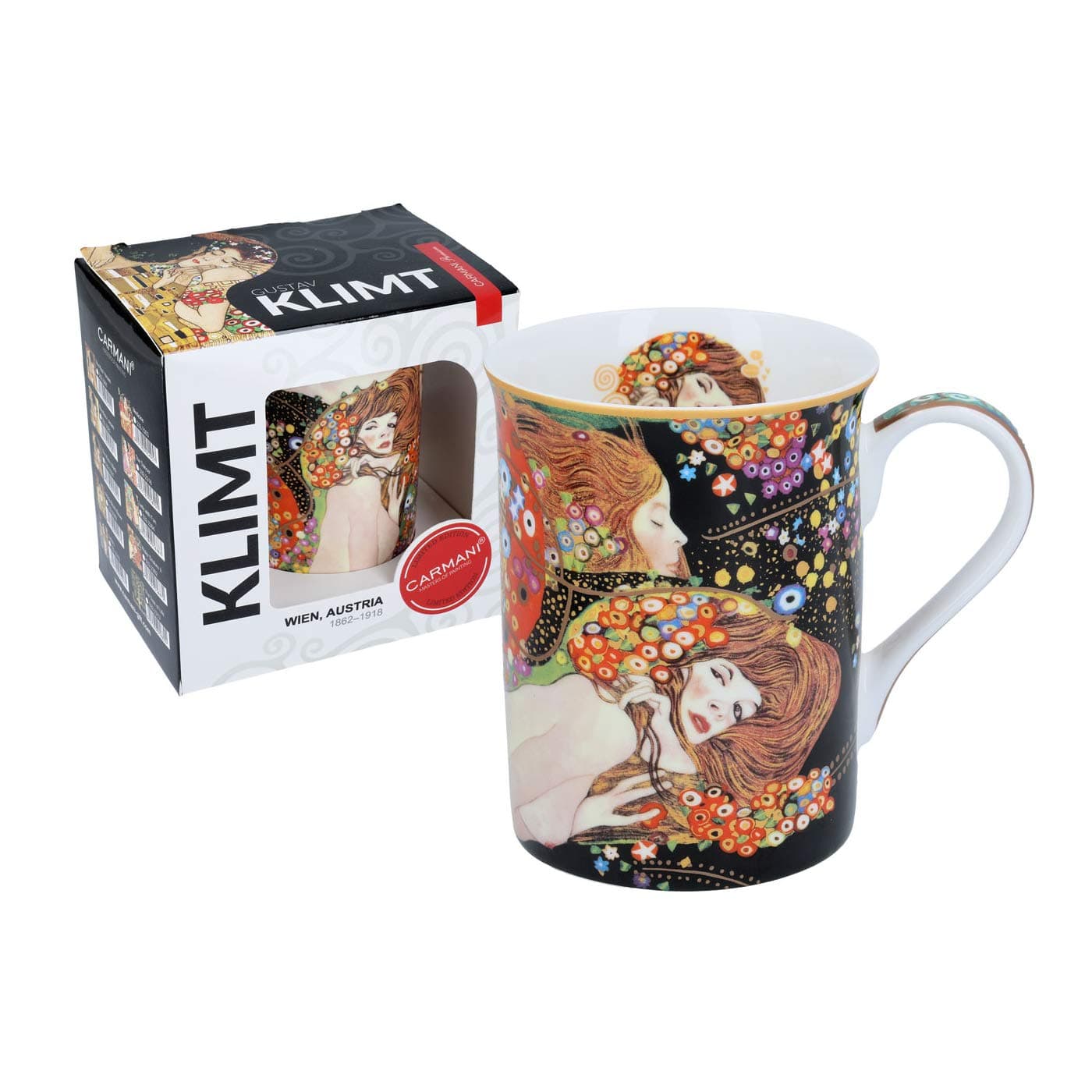 Classic Mug Decorated with Gustav Klimt 'Water Snakes' 420ml