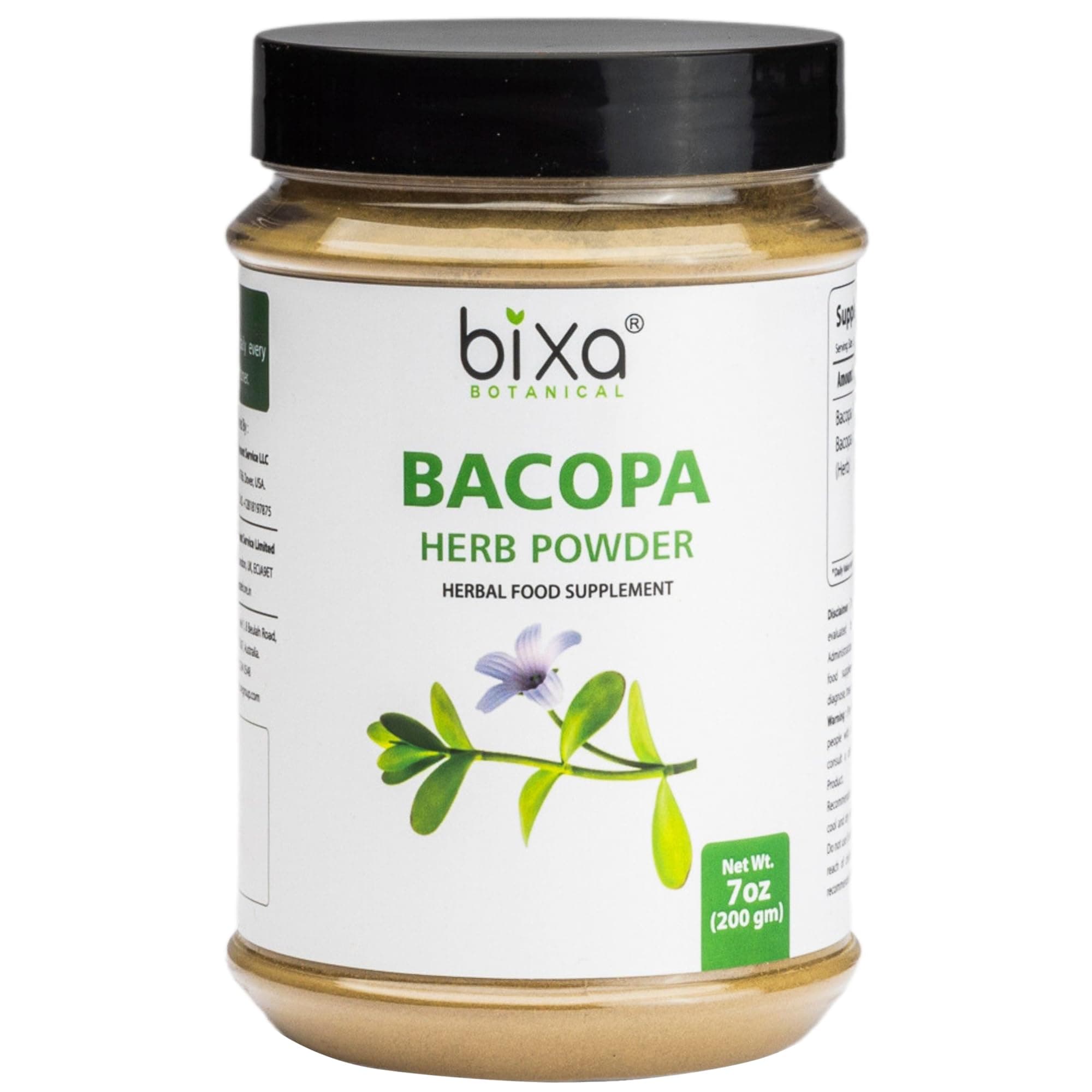 Brahmi Powder | Bacopa Monnieri | Brahmi Leaves ǀ 200 Grams / 7 OZ | Ayurvedic Herbal Supplement | Gluten Free, Non-GMO, Steam Treated, Vegan, 100% Pure.
