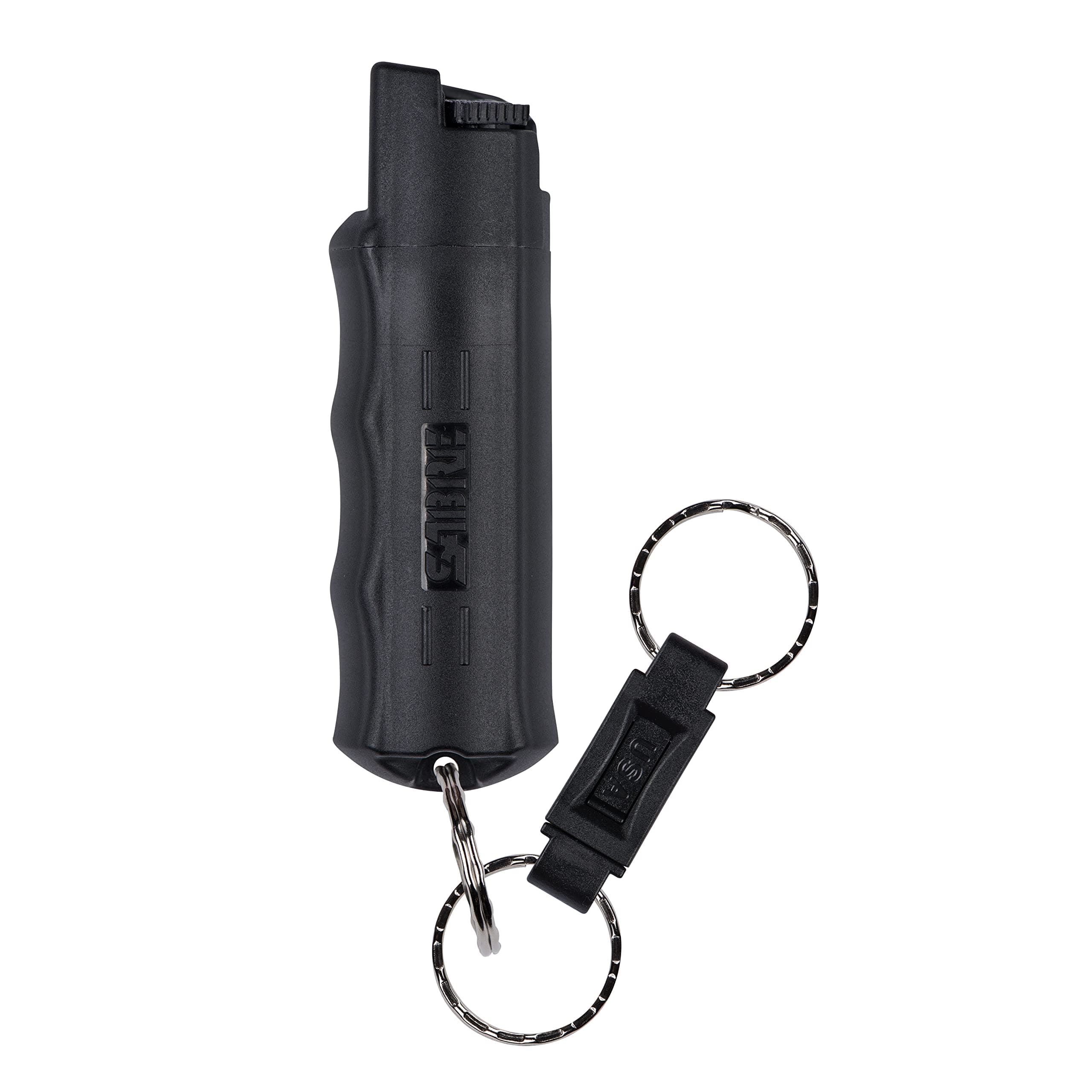 SABRE RED Pepper Spray - Police Strength - Compact, Case & Quick Release Key Ring (Max Protection - 25 shots, up to 5x's more)