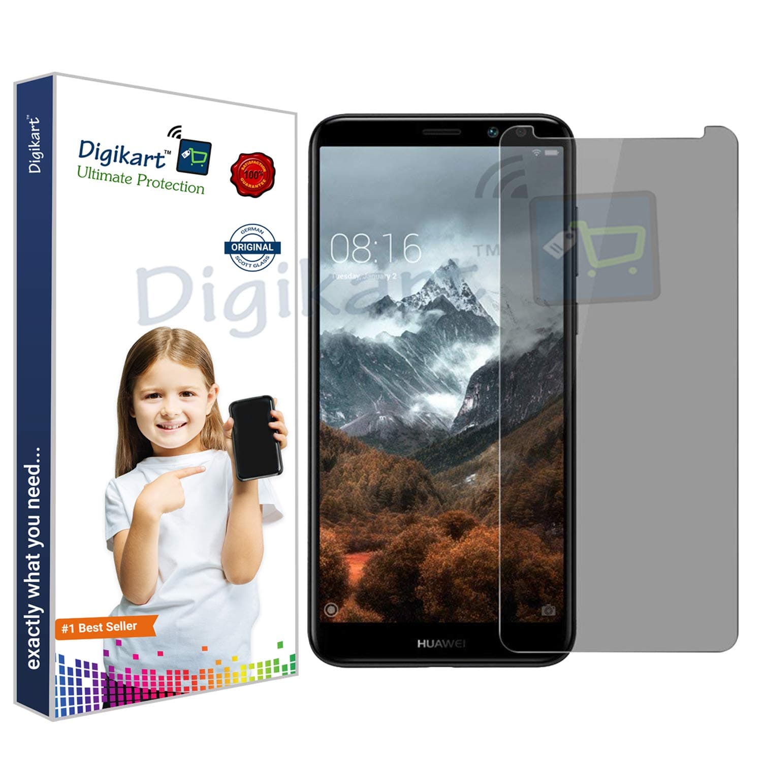 Mobile Screen Protector Privacy Tempered Glass for Honour 7 X