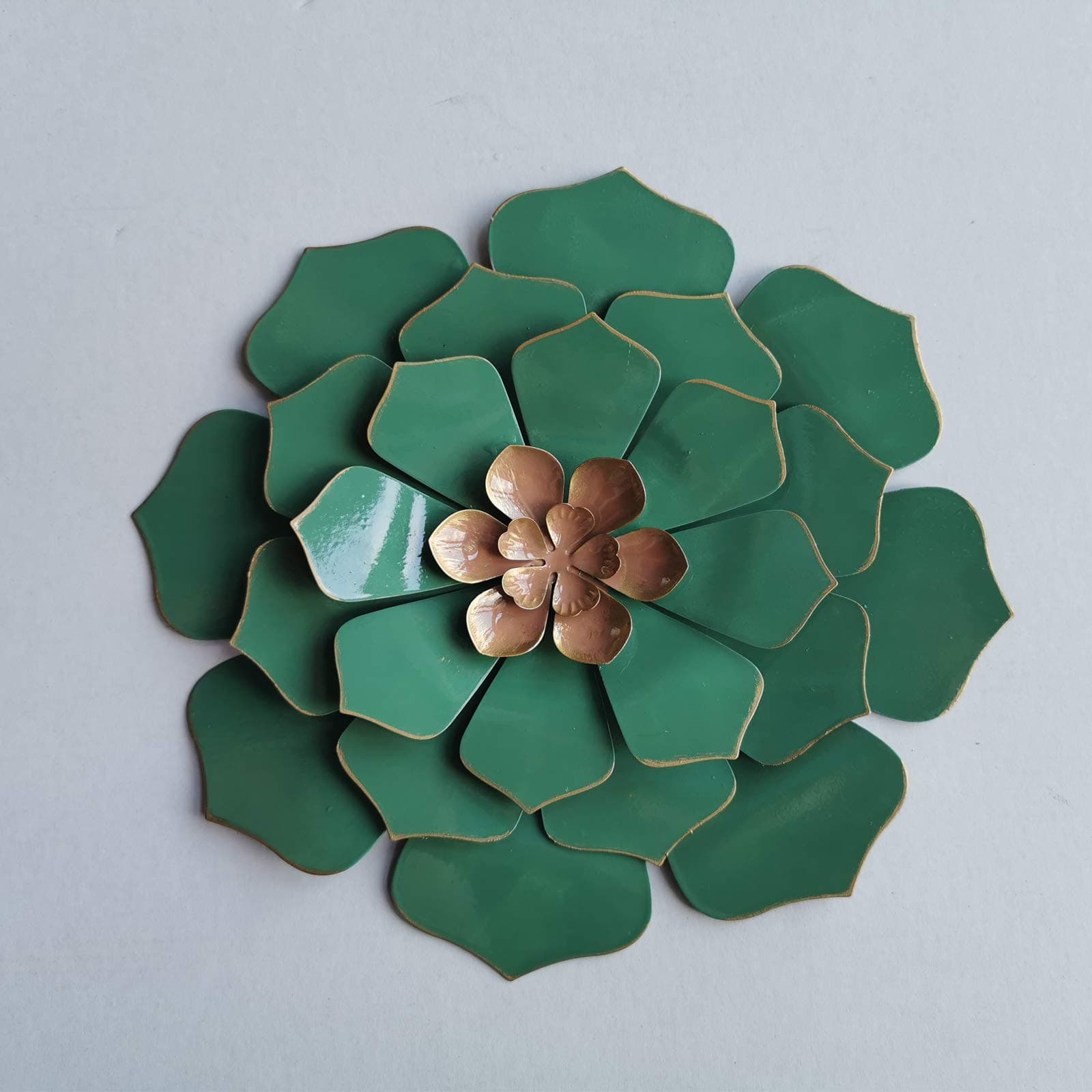Multiple Layer Flower Metal Wall Art Home Decor for Indoor Outdoor Garden (green)