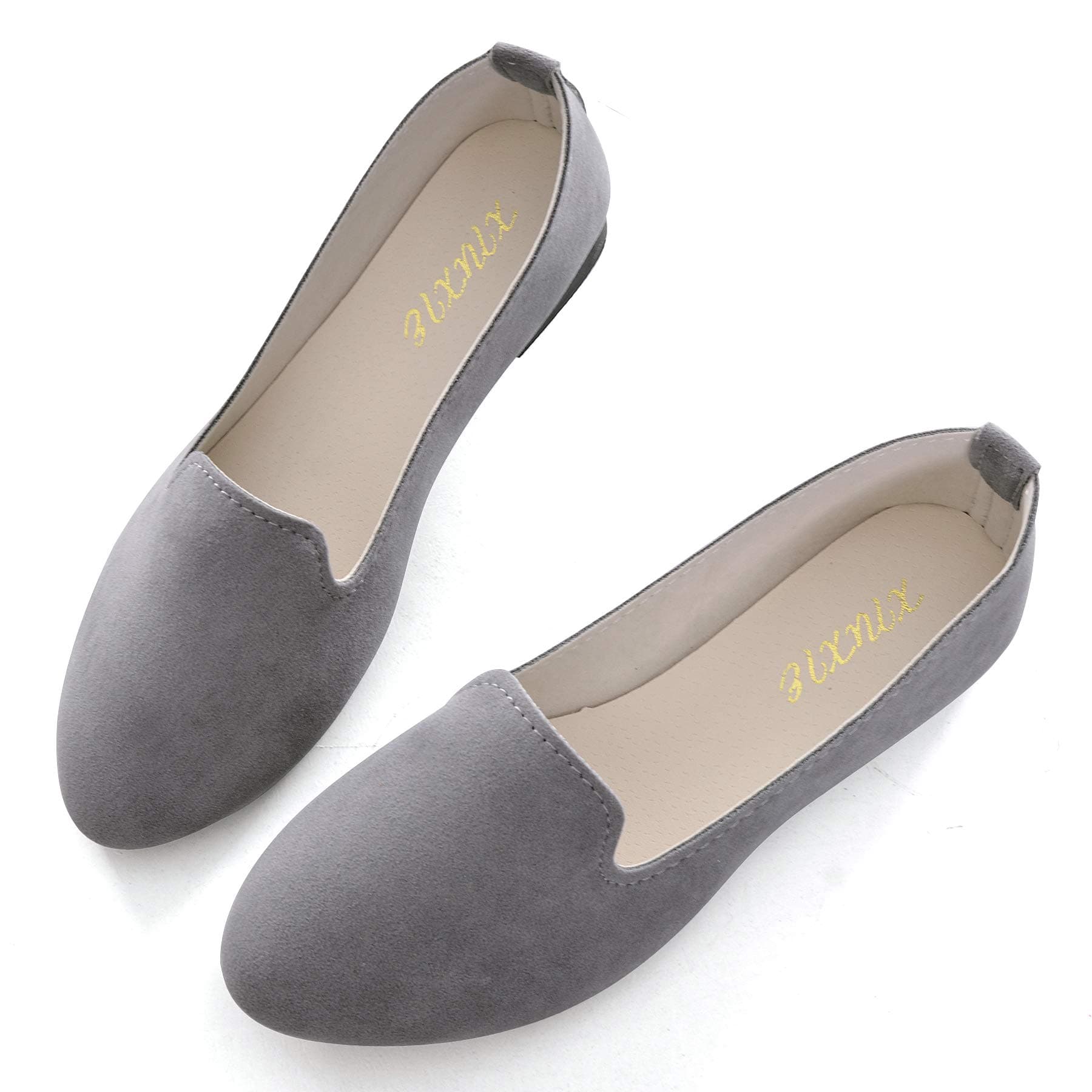 TN TANGNEST Slduv7 Women Pointed Comfortable Flat Ballet Shoes Gray 41(8.5)