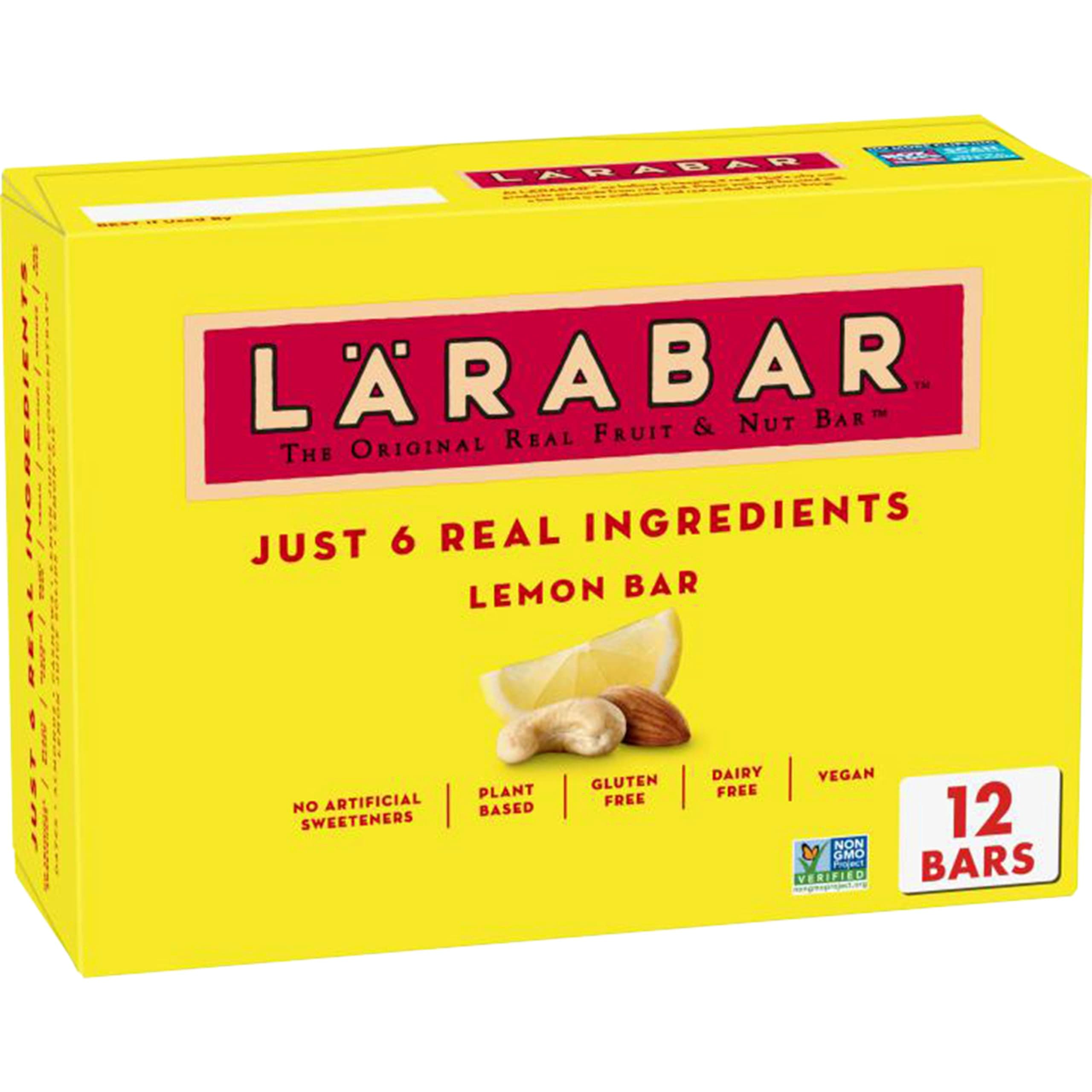 Larabar Lemon Bar Fruit and Nut Bars, Gluten Free and Vegan, 19.2 oz, 12 Ct