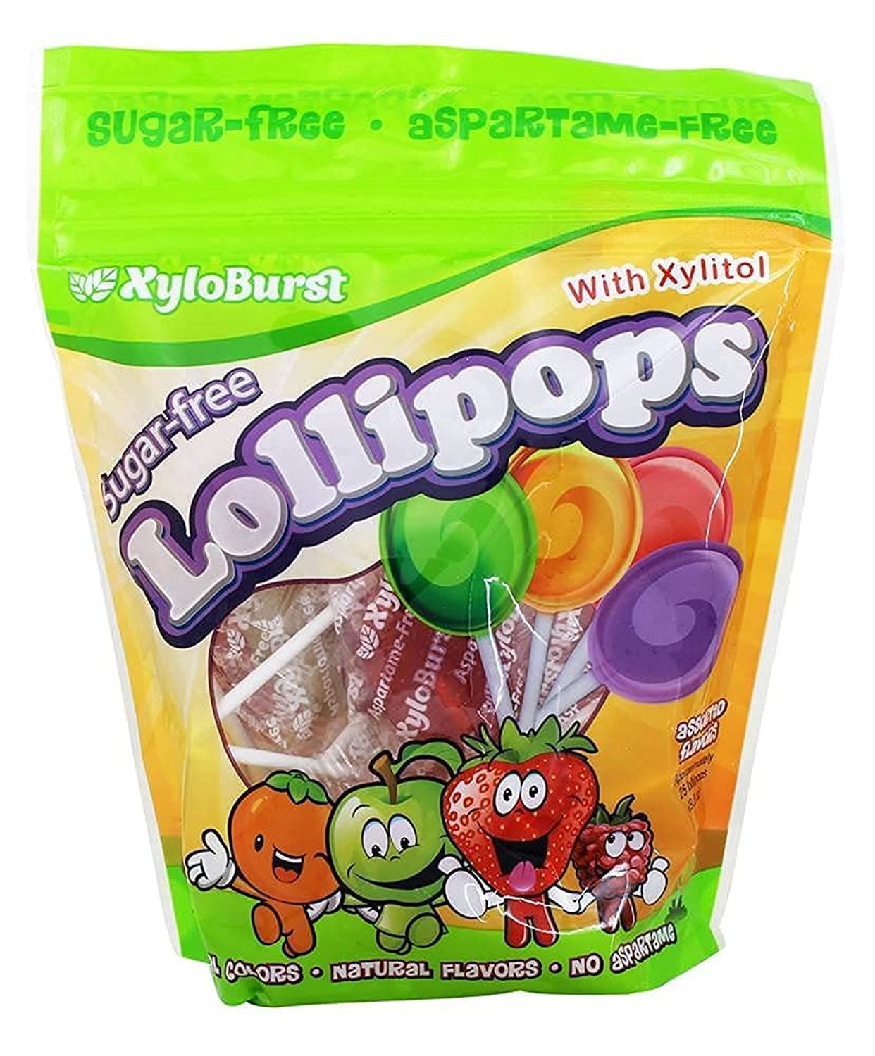 Xyloburst Sugar-Free Lollipops with Xylitol Assorted Flavors (25, S)