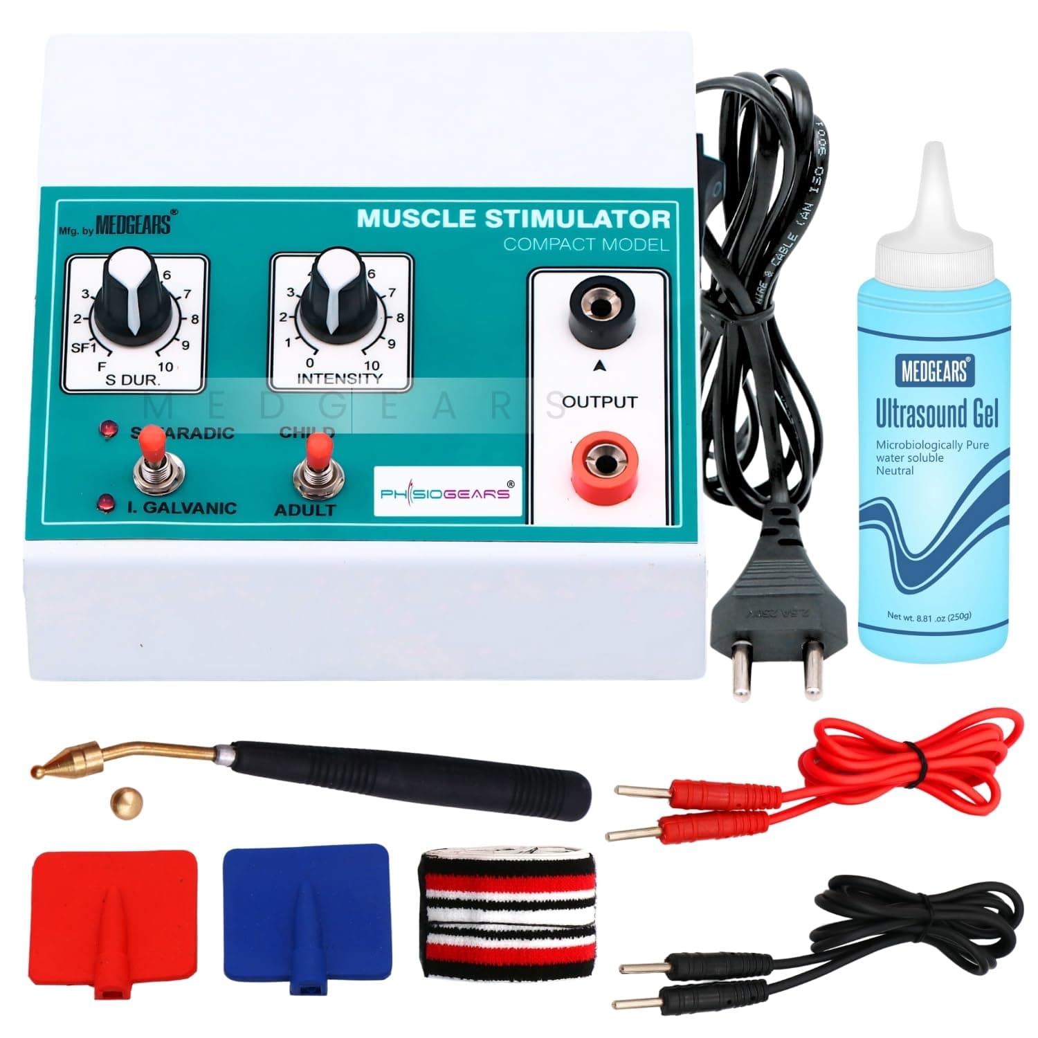 MEDGEARS Mini MS Physiotherapy Equipment Muscle Stimulator Galvanic & Faradic Stimulation Therapy (ELectrode Pad)