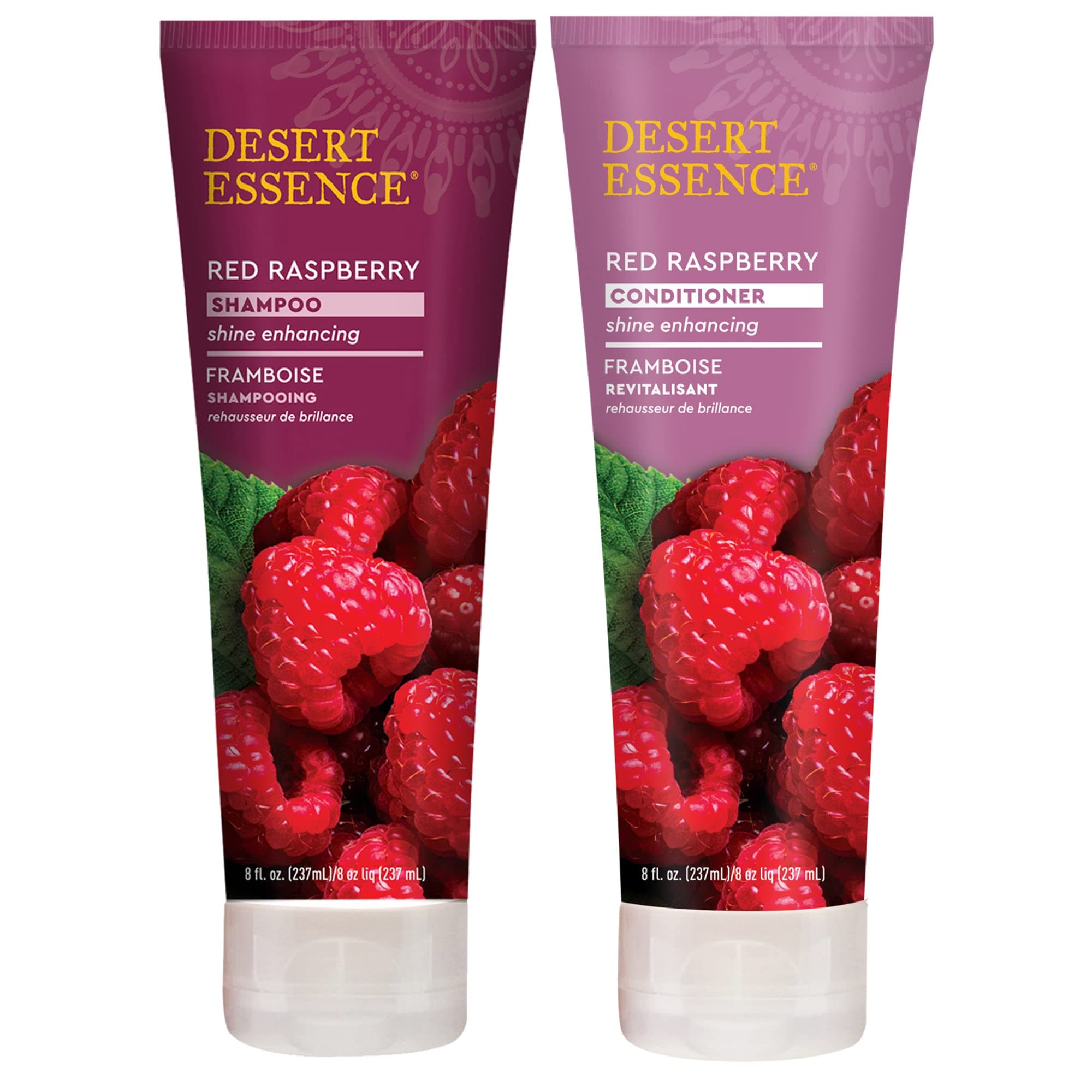 Red Raspberry Shampoo and Conditioner Bundle With Aloe Leaf Juice, Jojoba, Vitamin B-5 and Shea Butter, 8 fl. oz. and 8 fl. oz. Each