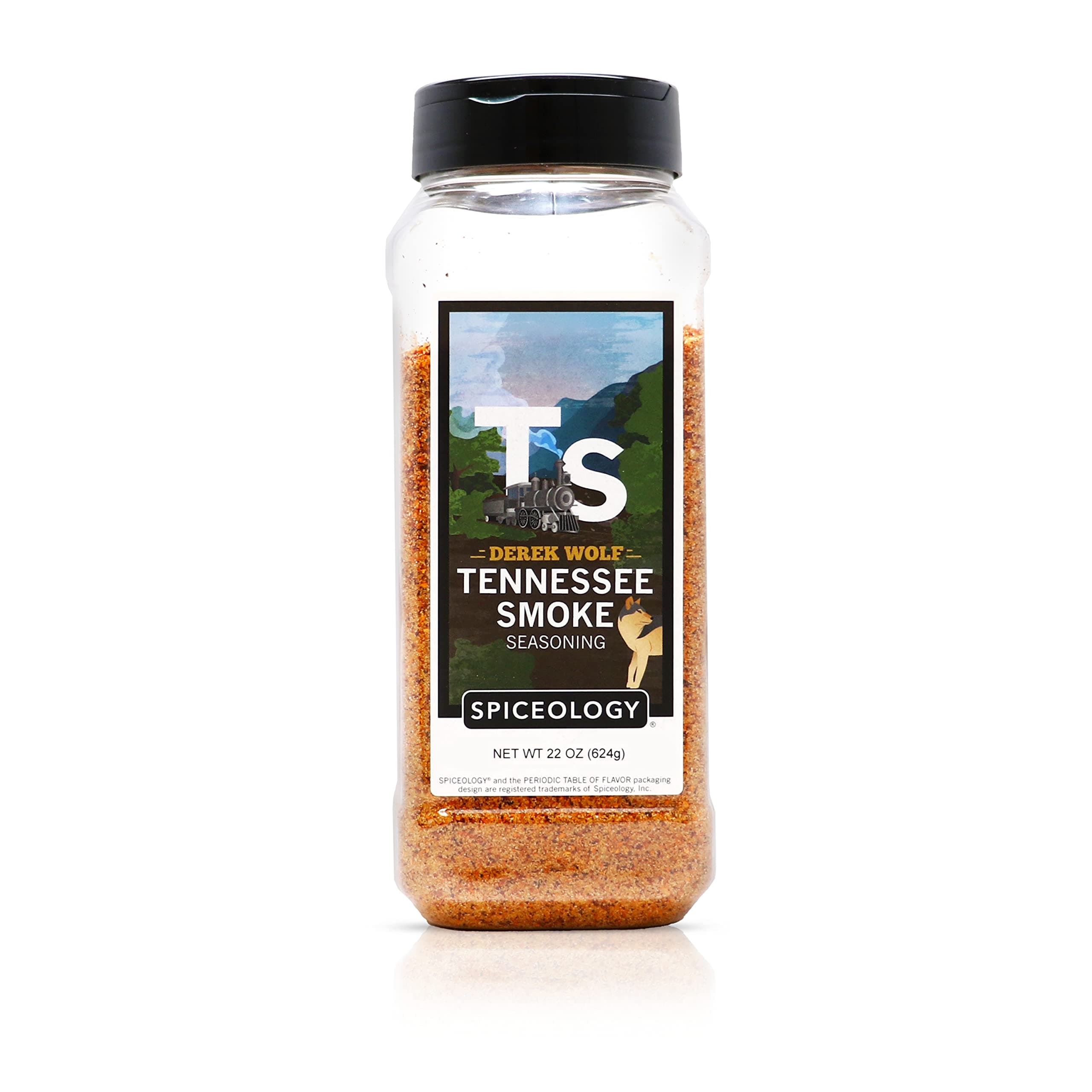 & Derek Wolf - Tennessee Smoke BBQ Seasoning - American Barbeque Rubs, Seasonings and Spice Blends - Use On: Steaks, Brisket, Pork, Chicken Wings, Roasted Jackfruit, Venison, Elk or Salmon - 22 oz