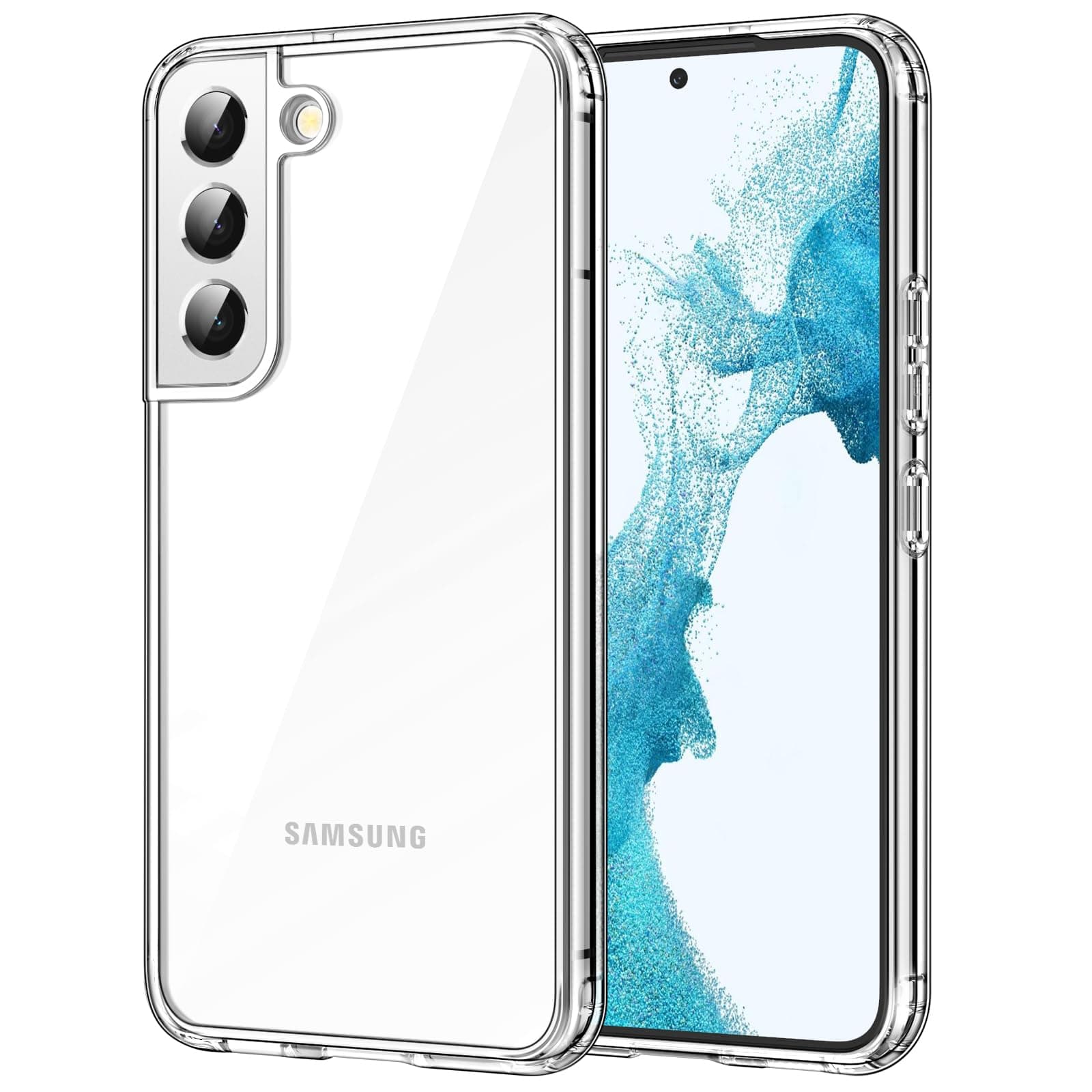 JETech Case for Samsung Galaxy S22 5G 6.1-Inch, Non-Yellowing Shockproof Bumper Protective Phone Cover, Anti-Scratch Hard PC Back (Clear)