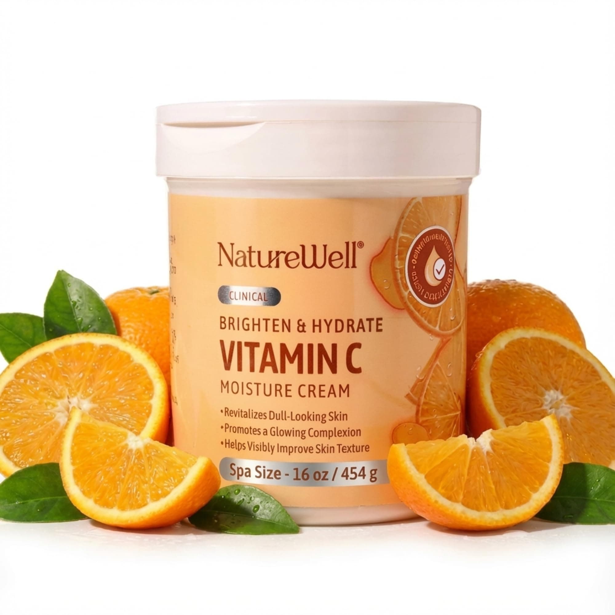 NATURE WELL Vitamin C Brightening Moisturizer Cream – Hydrating Face & Body Lotion with Coconut Oil, Helps Improve Uneven Skin Tone & Dark Spots, Anti-Aging Moisturizer for Smooth Radiant Skin, 16 Oz