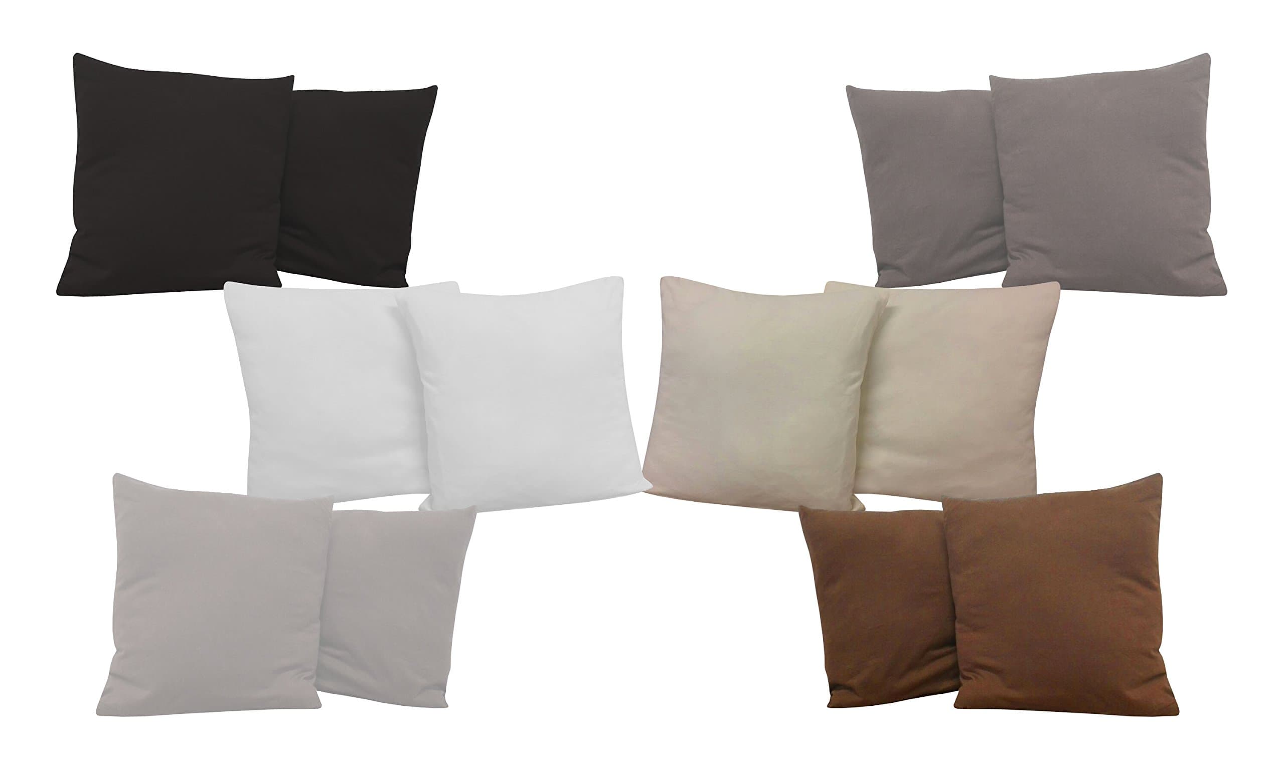 Cushion Covers Pillowcases Jersey 80 x 80 cm Set of 2, Cotton, black, 80 x 80 cm