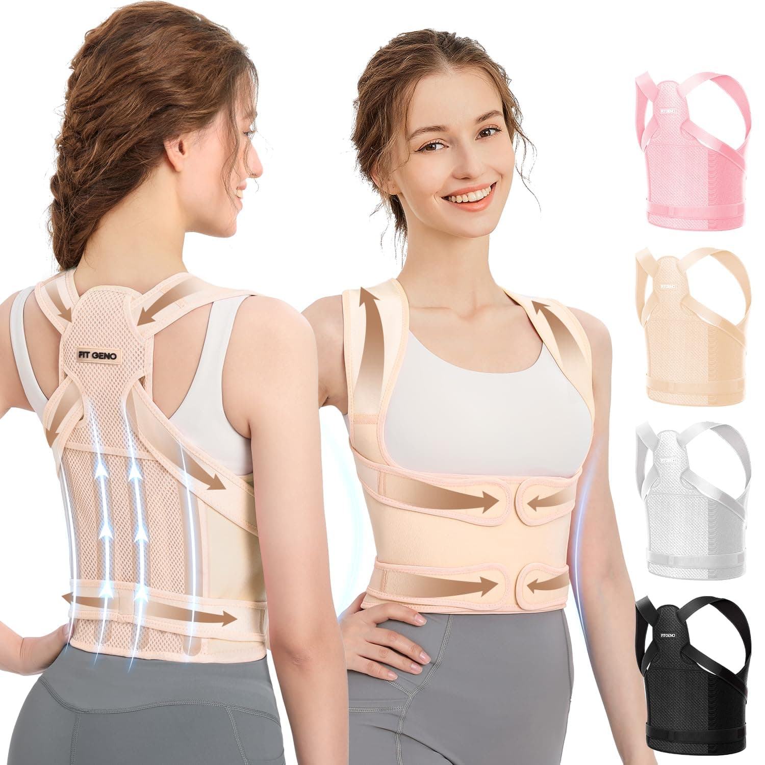 Back Brace Posture Corrector for Men & Women: Shoulder Straightener Adjustable Full Back Support Pain Relief - Scoliosis Hunchback Spine Corrector (Medium/Large)