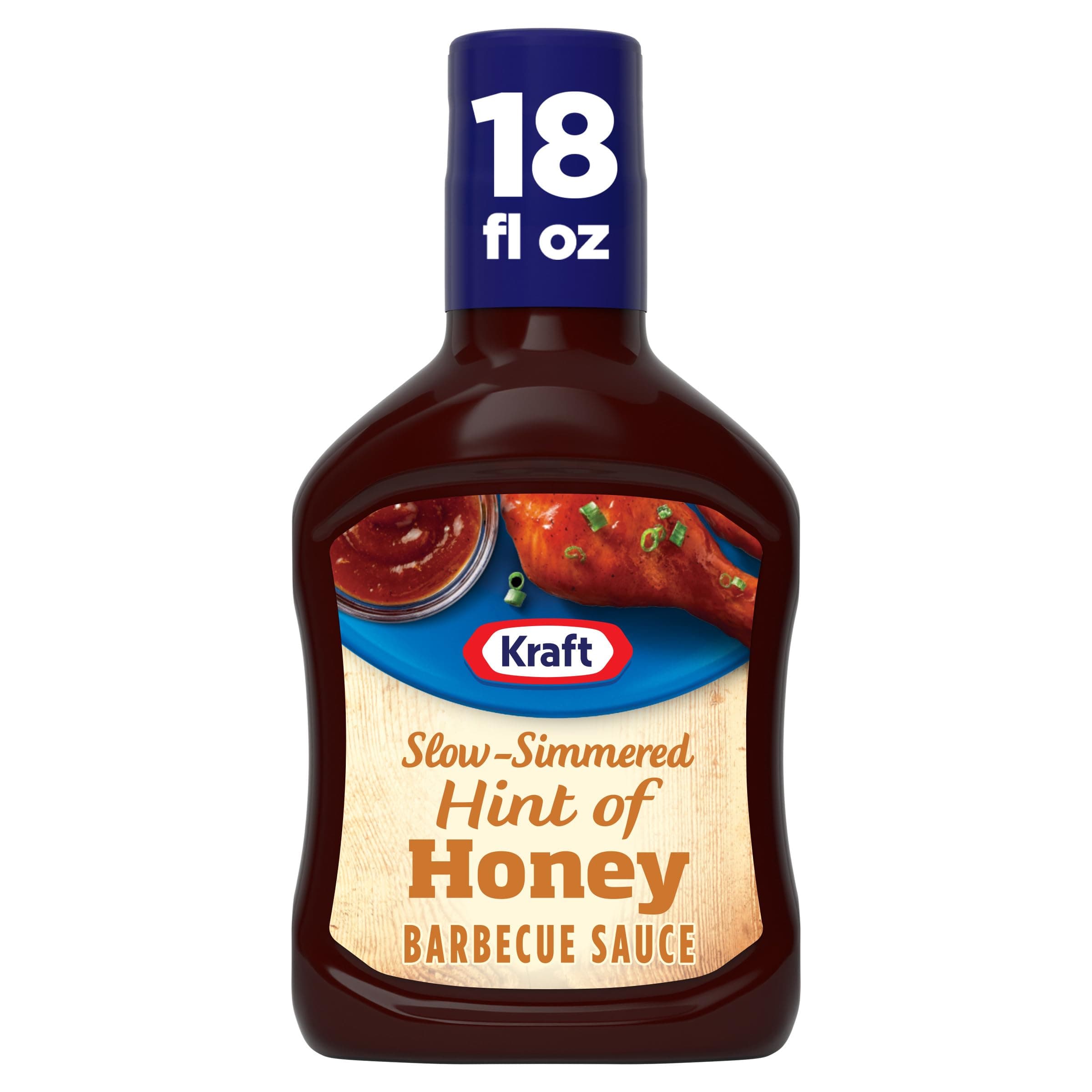 Kraft Hint of Honey Slow-Simmered Barbecue BBQ Sauce, 18 oz Bottle