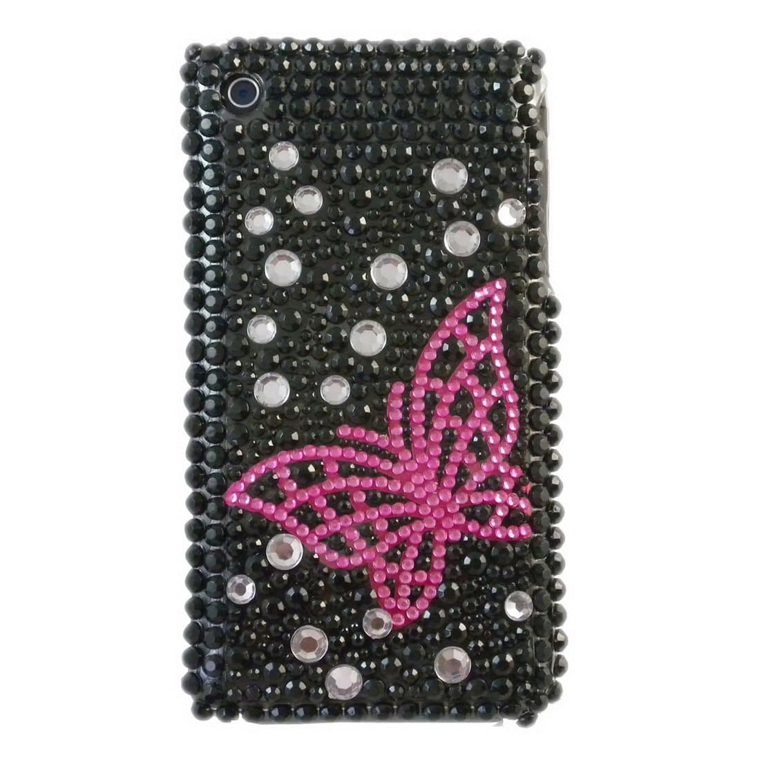 Black & Purple Butterfly Crystal Jewellery Hard Case for Apple iPhone 3G / 3GS